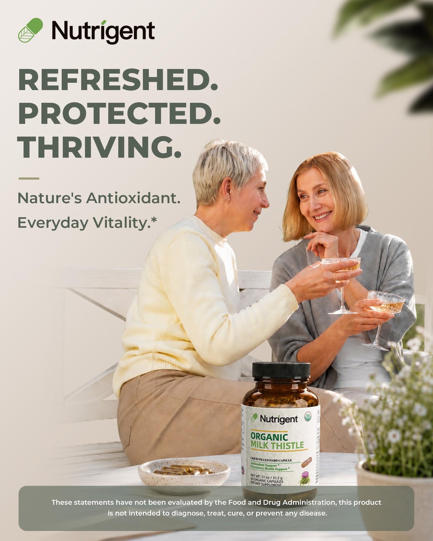 Nutrigent USDA Organic Milk Thistle Liver Support 60 Capsules