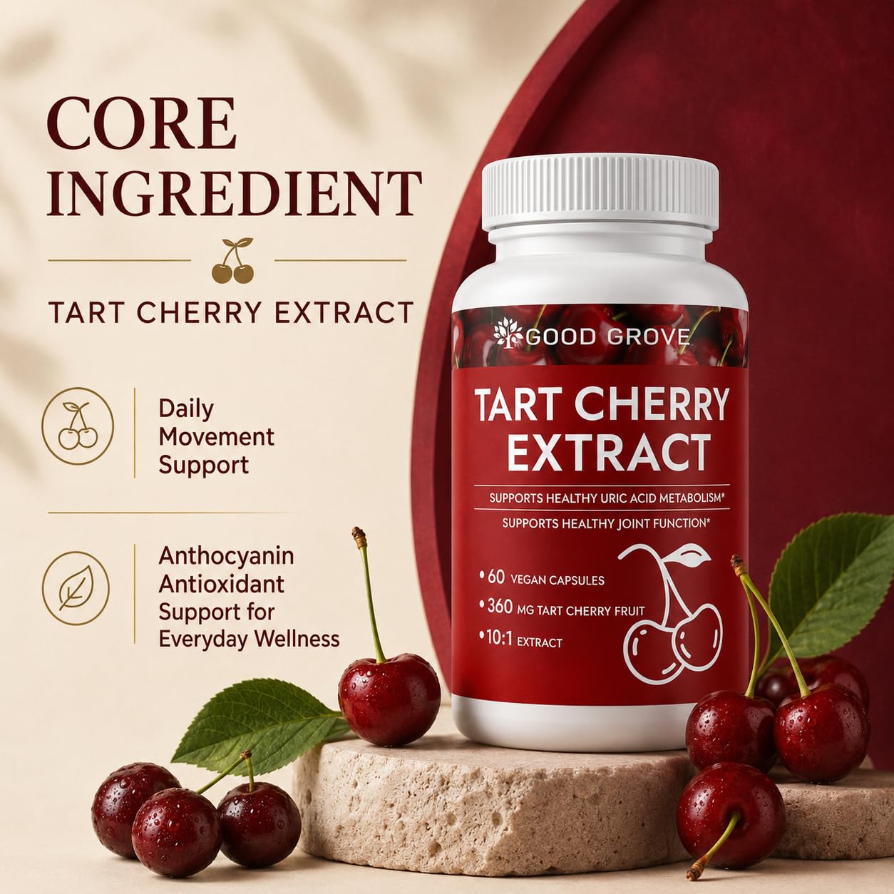 Edenvia Good Grove Tart Cherry Extract 60 Capsules