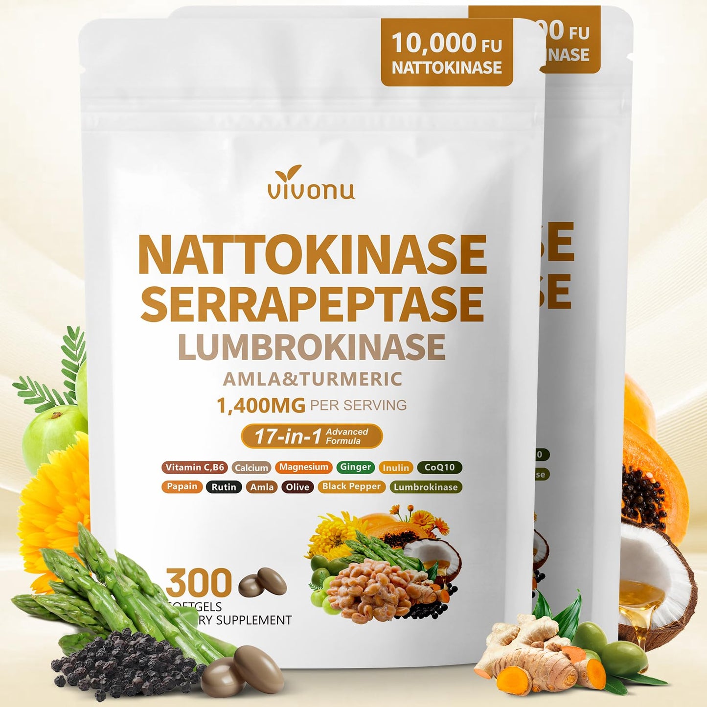 VivoNu Nattokinase Capsule 600 Count