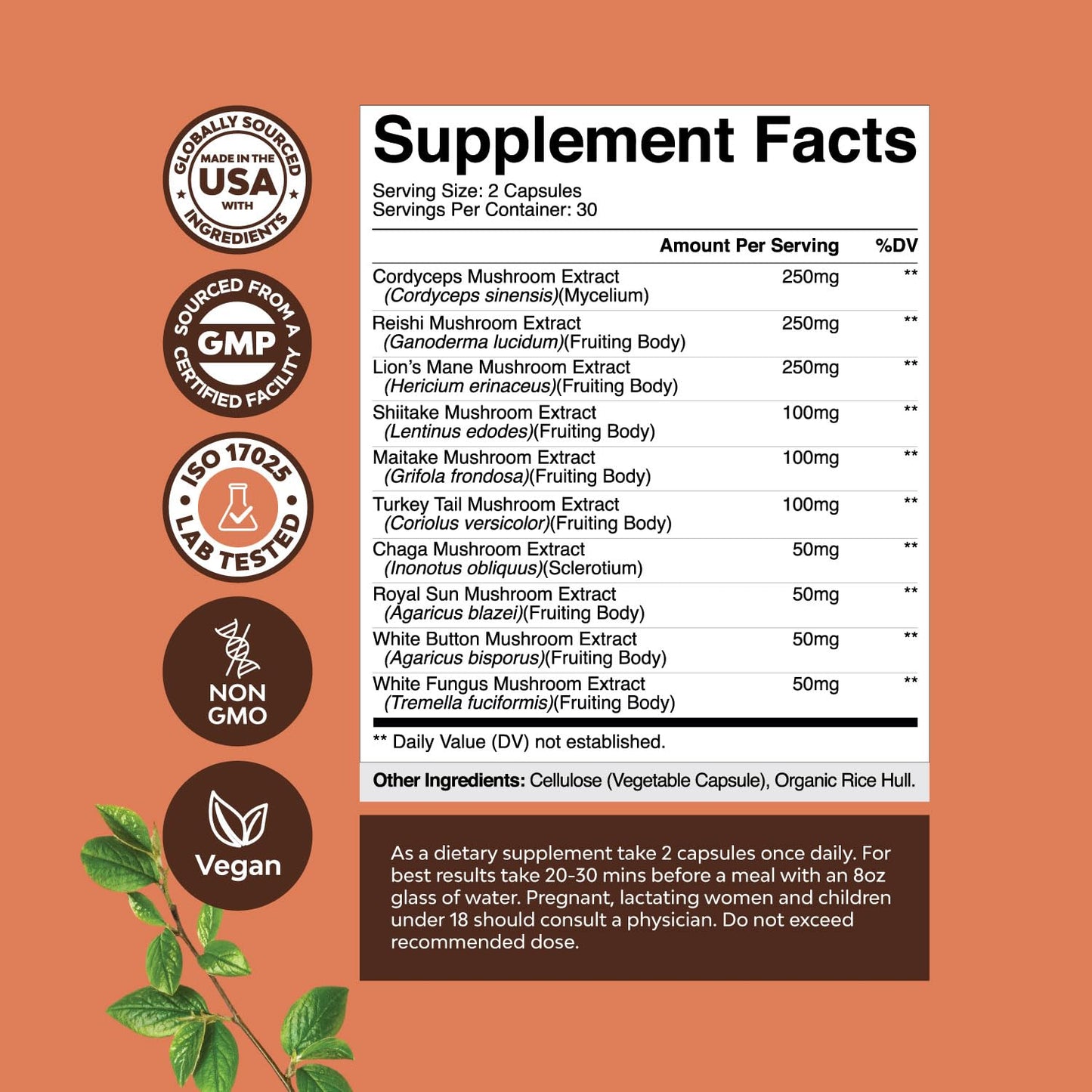 Natures Craft Advanced Mushroom Complex Capsules 60 Count