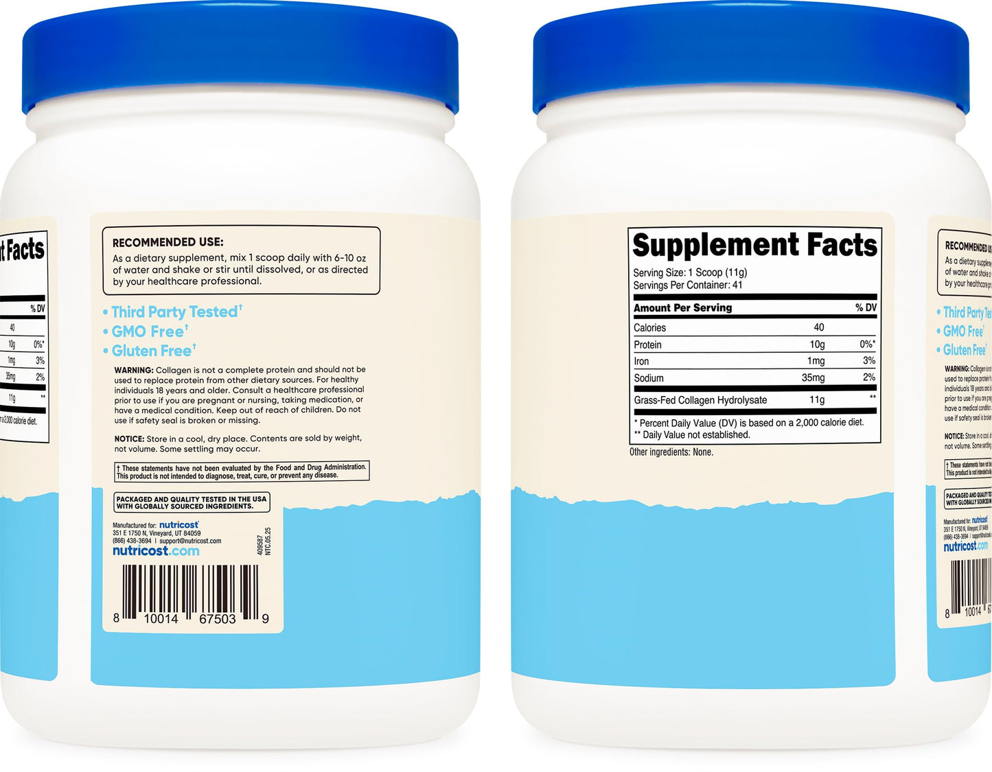 Nutricost Collagen Peptides Powder 1 lb