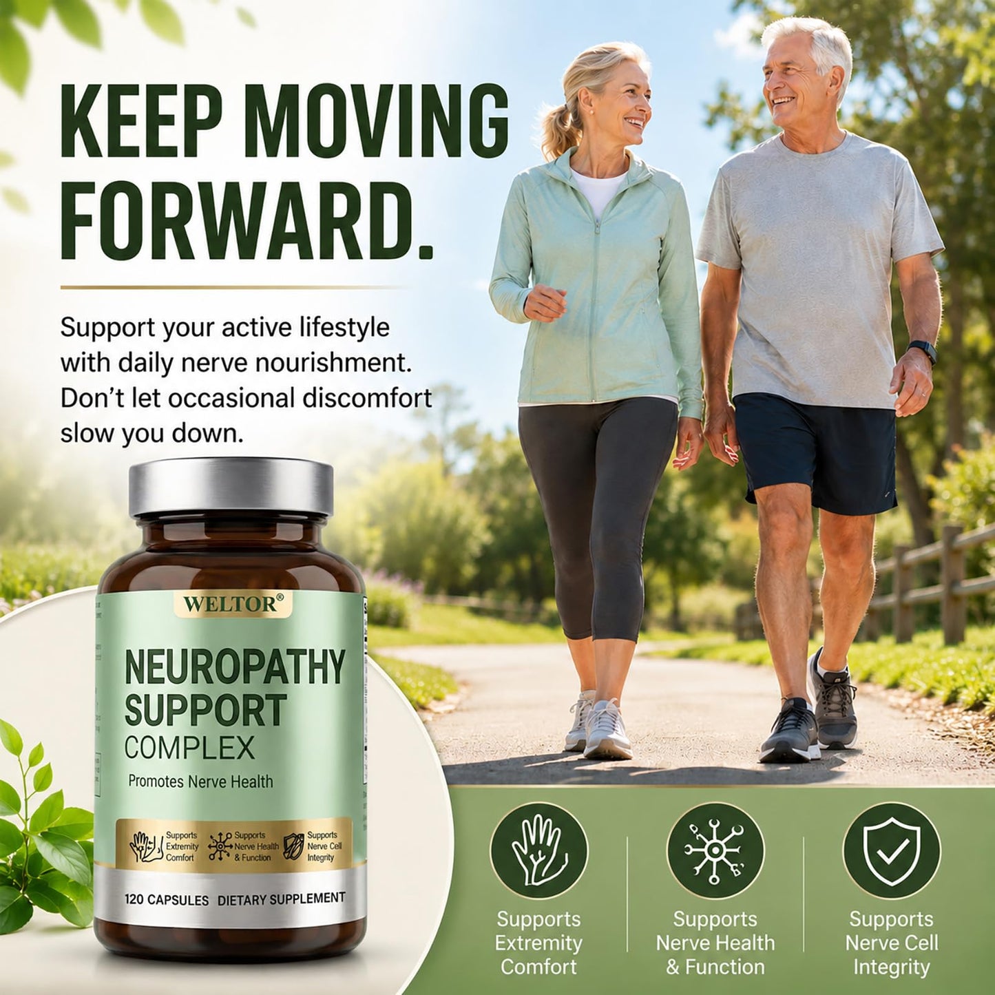 WELTOR Nerve Savior for Neuropathy Support Feet and Hands Capsules 120