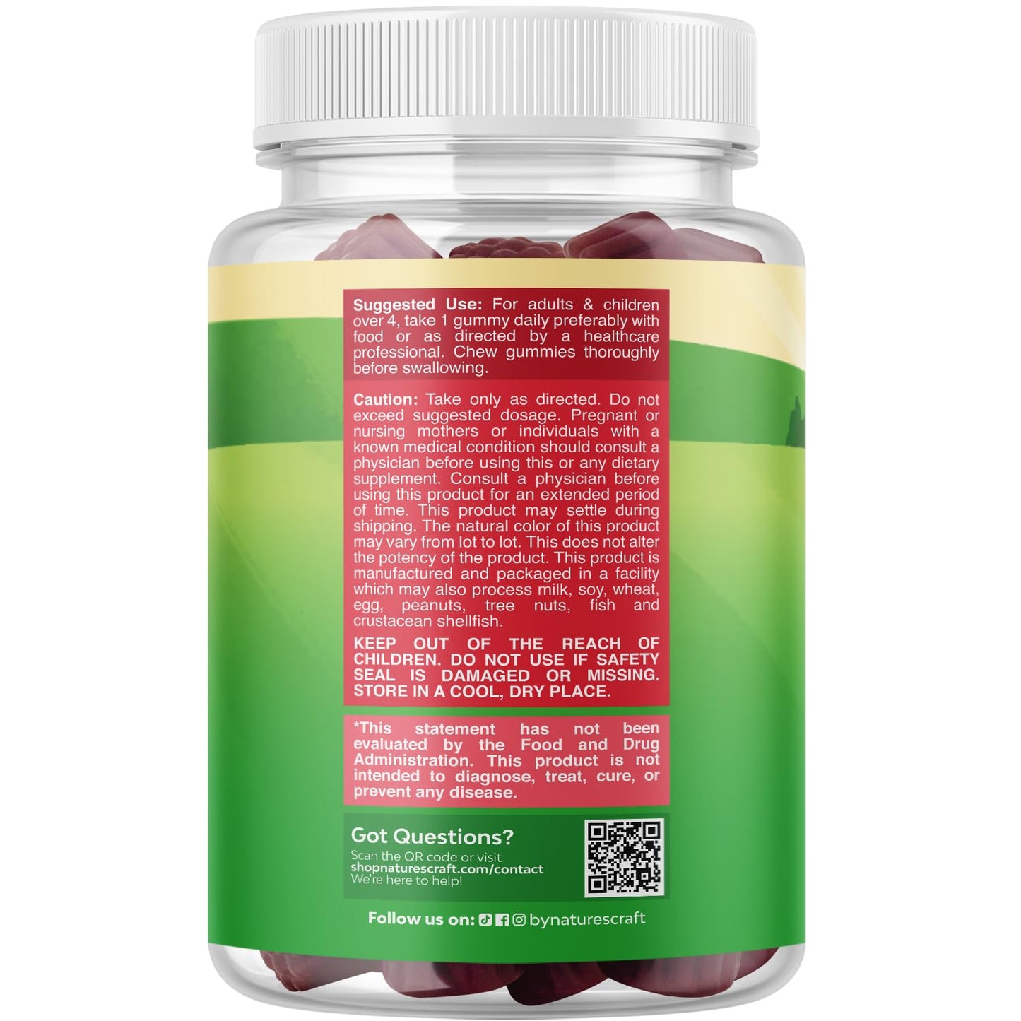 Natures Craft Kids Elderberry Gummies with Zinc and Vitamin C, 30 Count