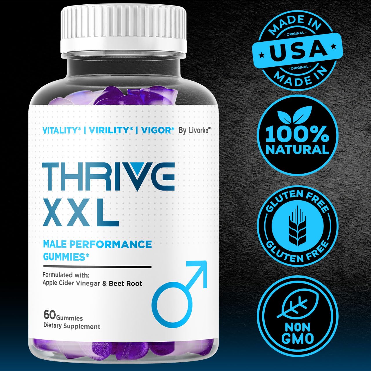 LIVORKA Thrive XXL Gummies 60 Count