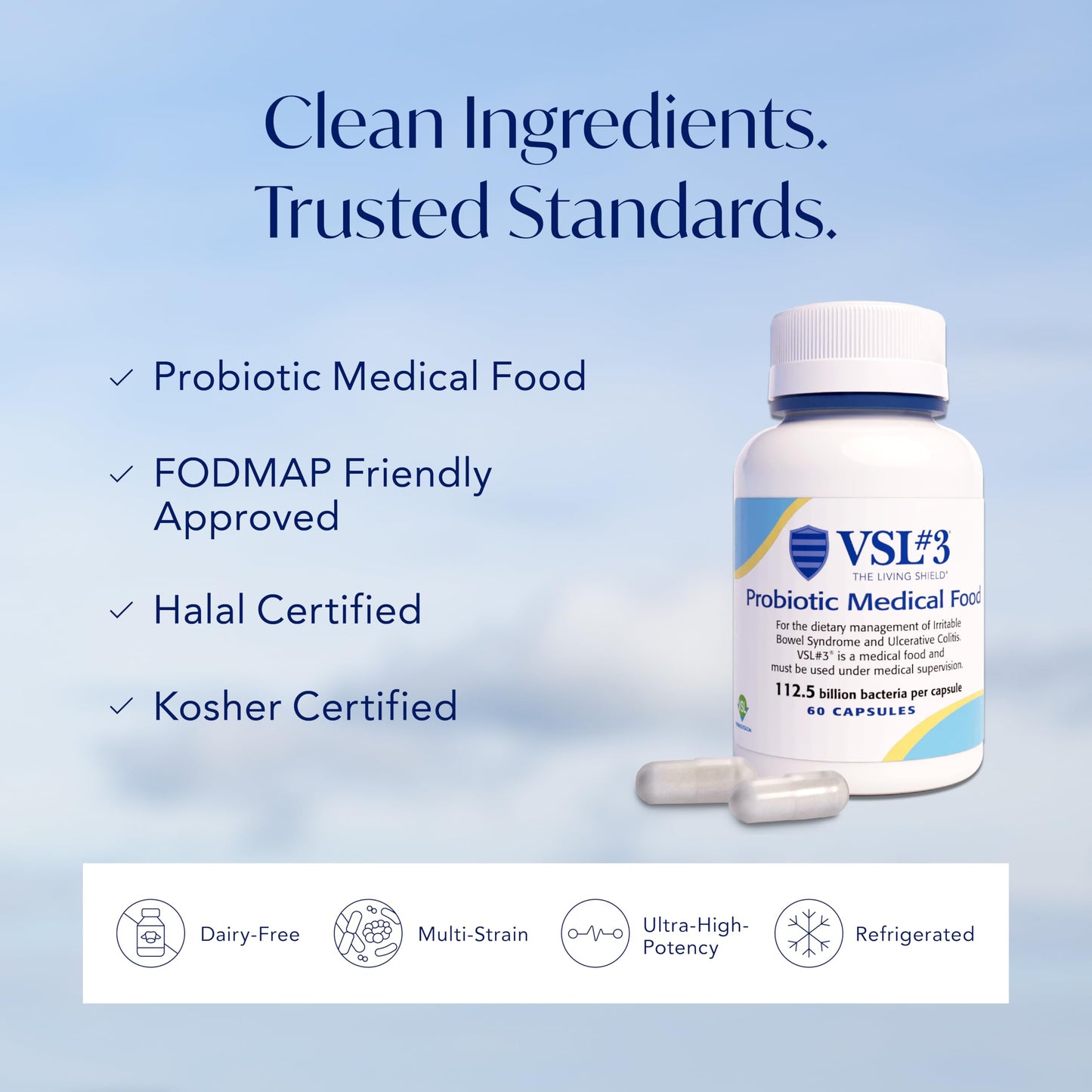 VSL #3 Probiotics for Digestive Health, IBS & UC Symptoms, 240 Capsules