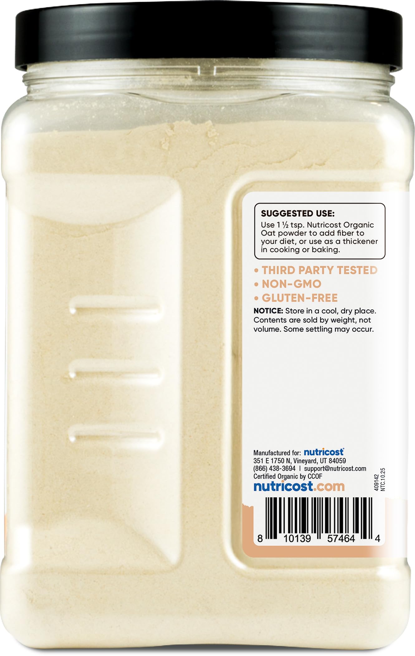 Nutricost Pantry Organic Oat Fiber Powder, 29.1 Ounce