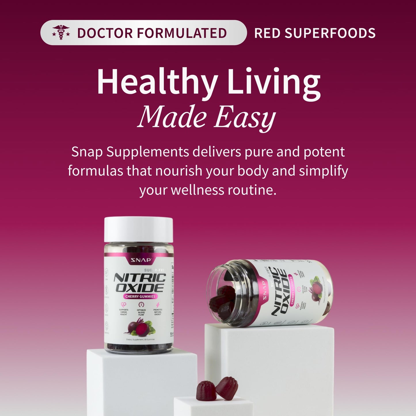 Snap Supplements Nitric Oxide Gummies 60 Count