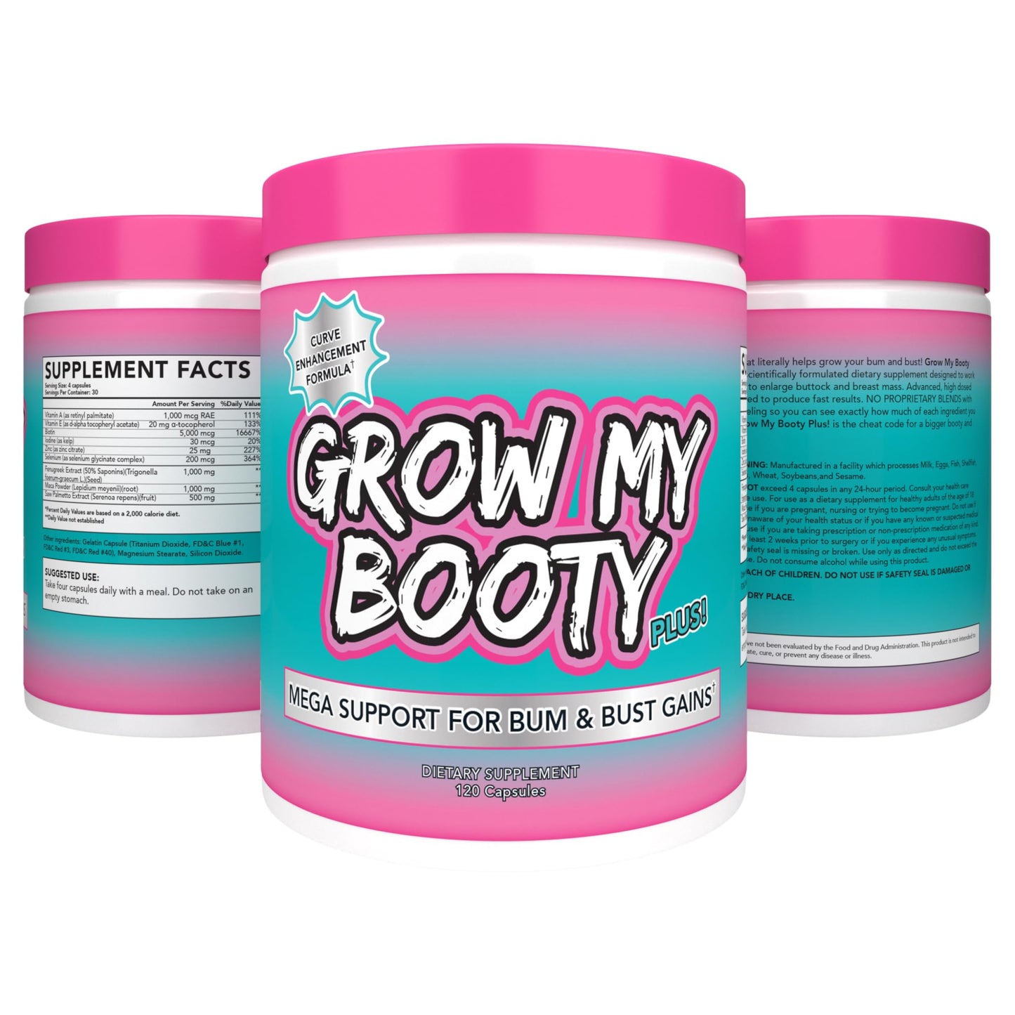 SPAZMATIC Grow My Booty Plus Butt Enhancement Capsule 120 Count