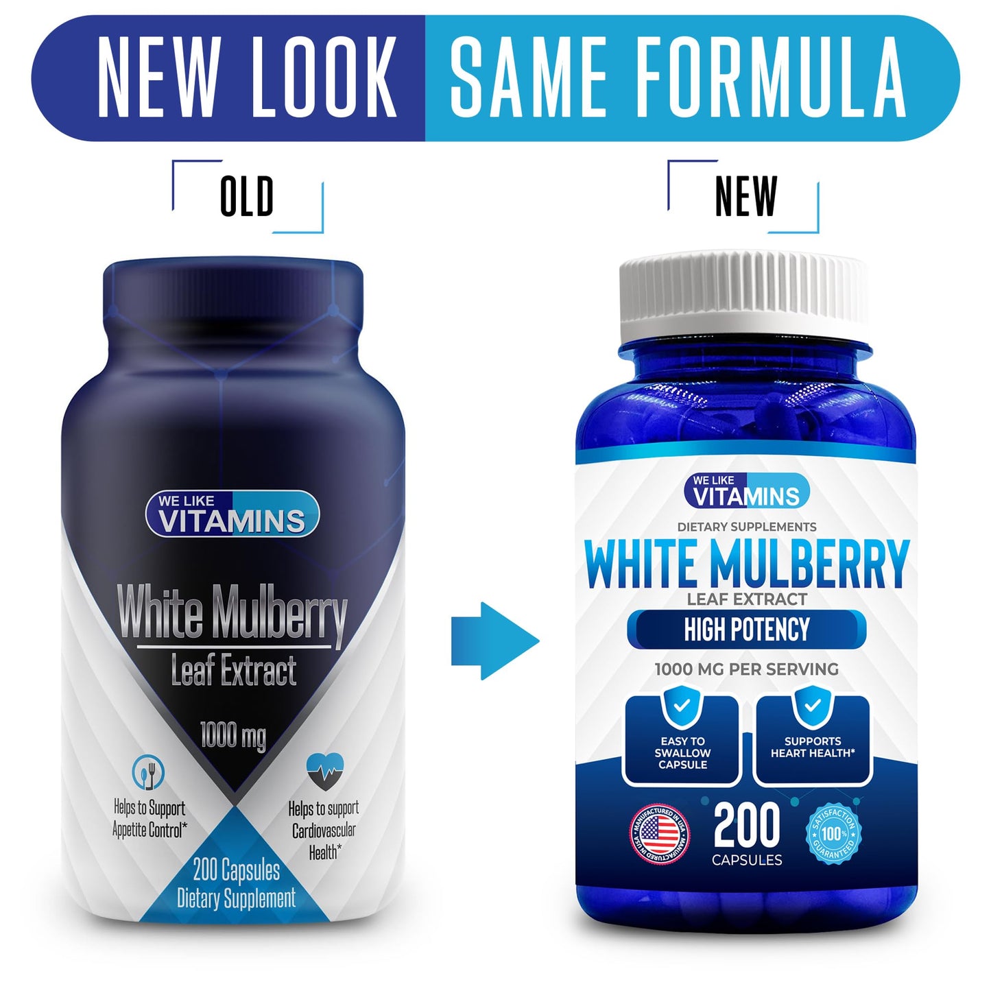 We Like Vitamins White Mulberry 1000mg Vegan Capsules, 200 Count