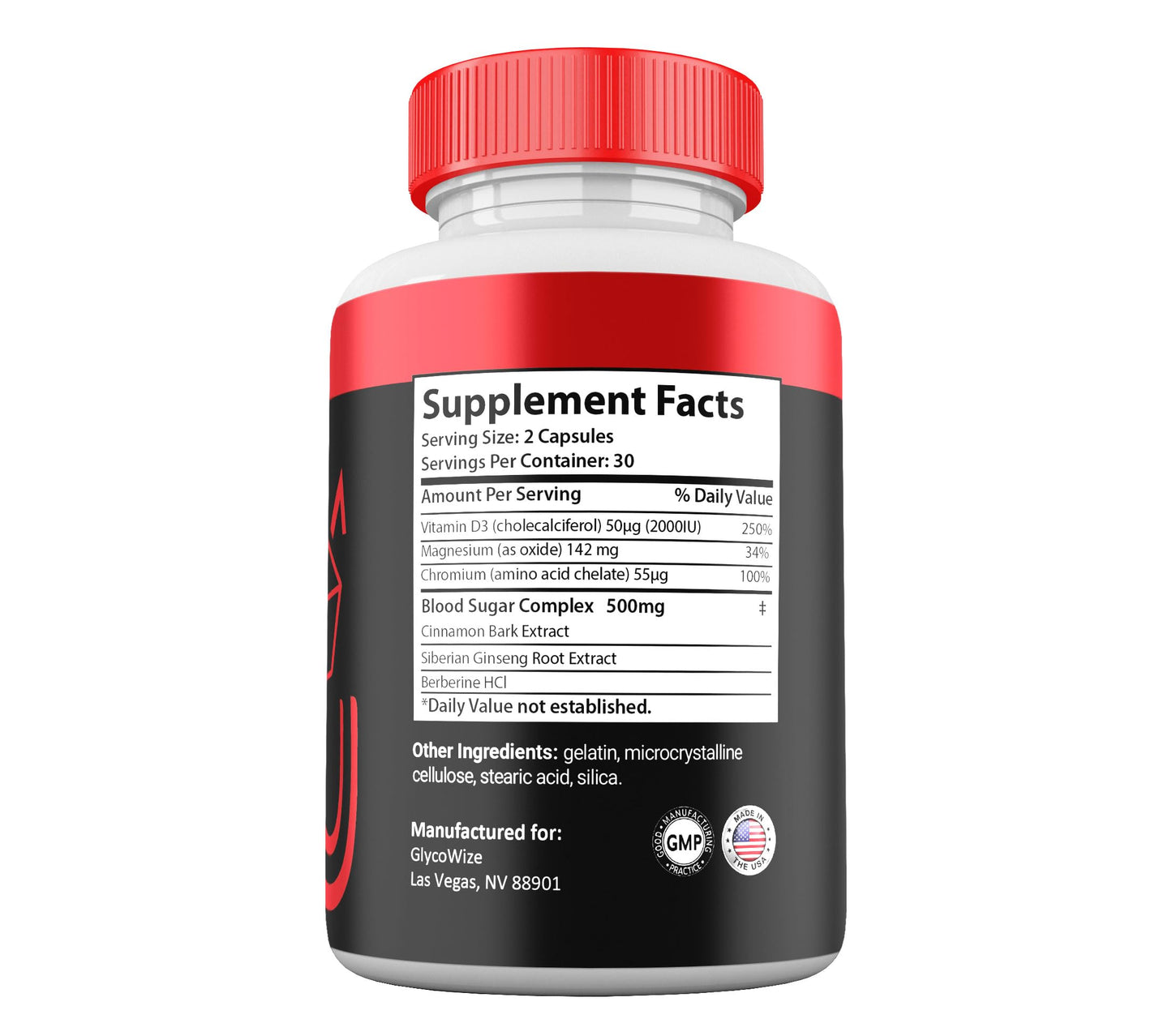 Gold Nutra GlycoWize Capsules, Maximum Strength All Natural Premium Blood Formula Supplement, 2-Pack