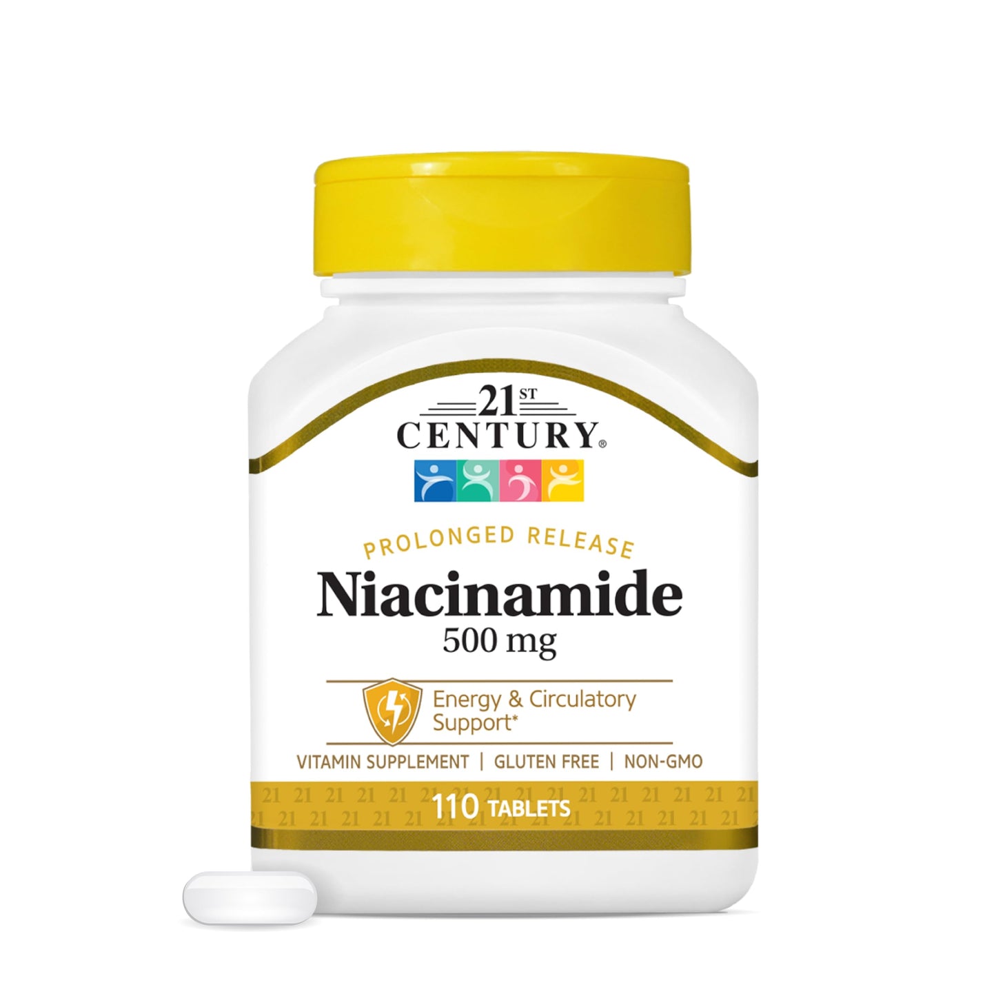 21st Century Niacinamide 500mg Prolonged Release No Flush Tablet, 110 Count