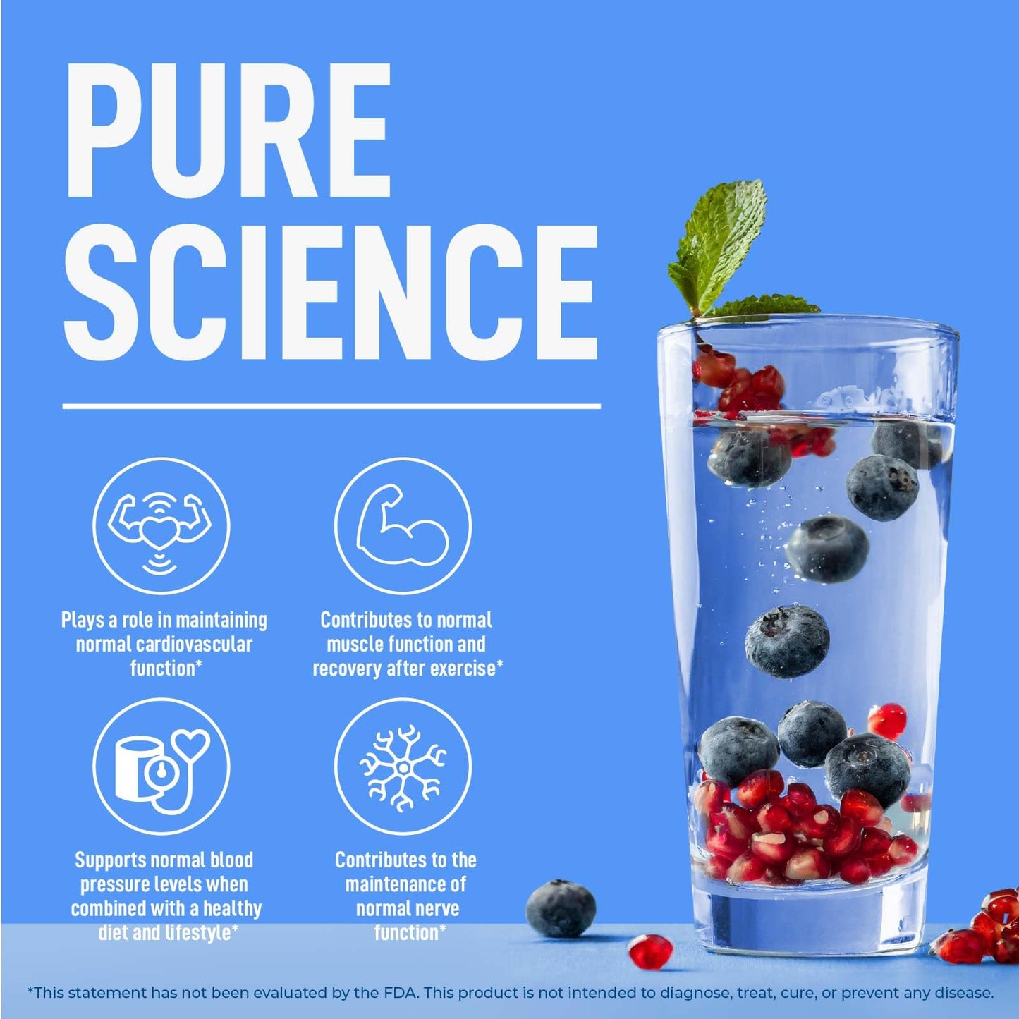 Keppi Electrolytes Powder Blueberry Pomegranate Flavor, 50 Servings, Tub