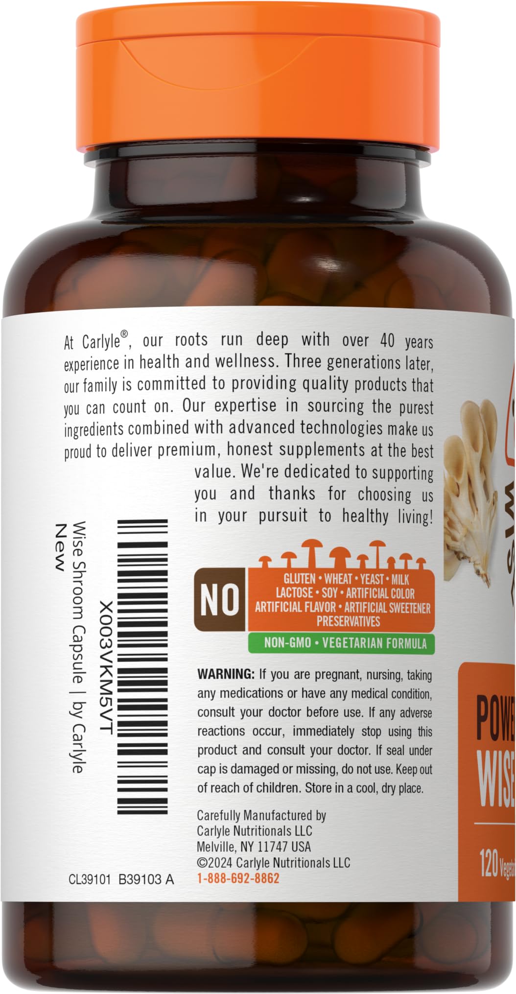 Carlyle Mushroom Complex Capsules 120 Count