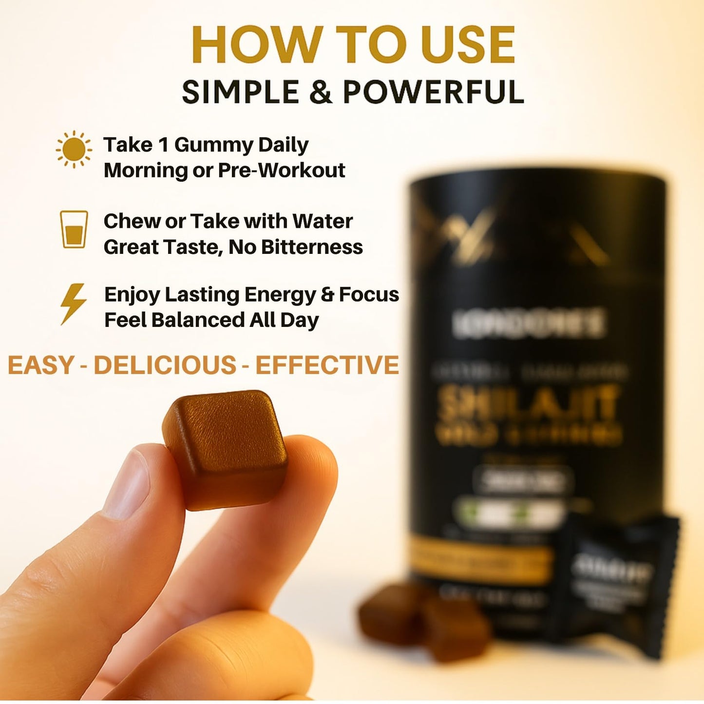 Londoree Himalayan Shilajit Gold Gummies 3000mg, 60 Count