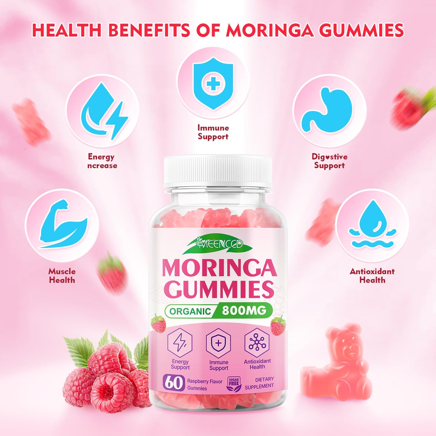 MEENCCD Moringa Gummies 120 Count