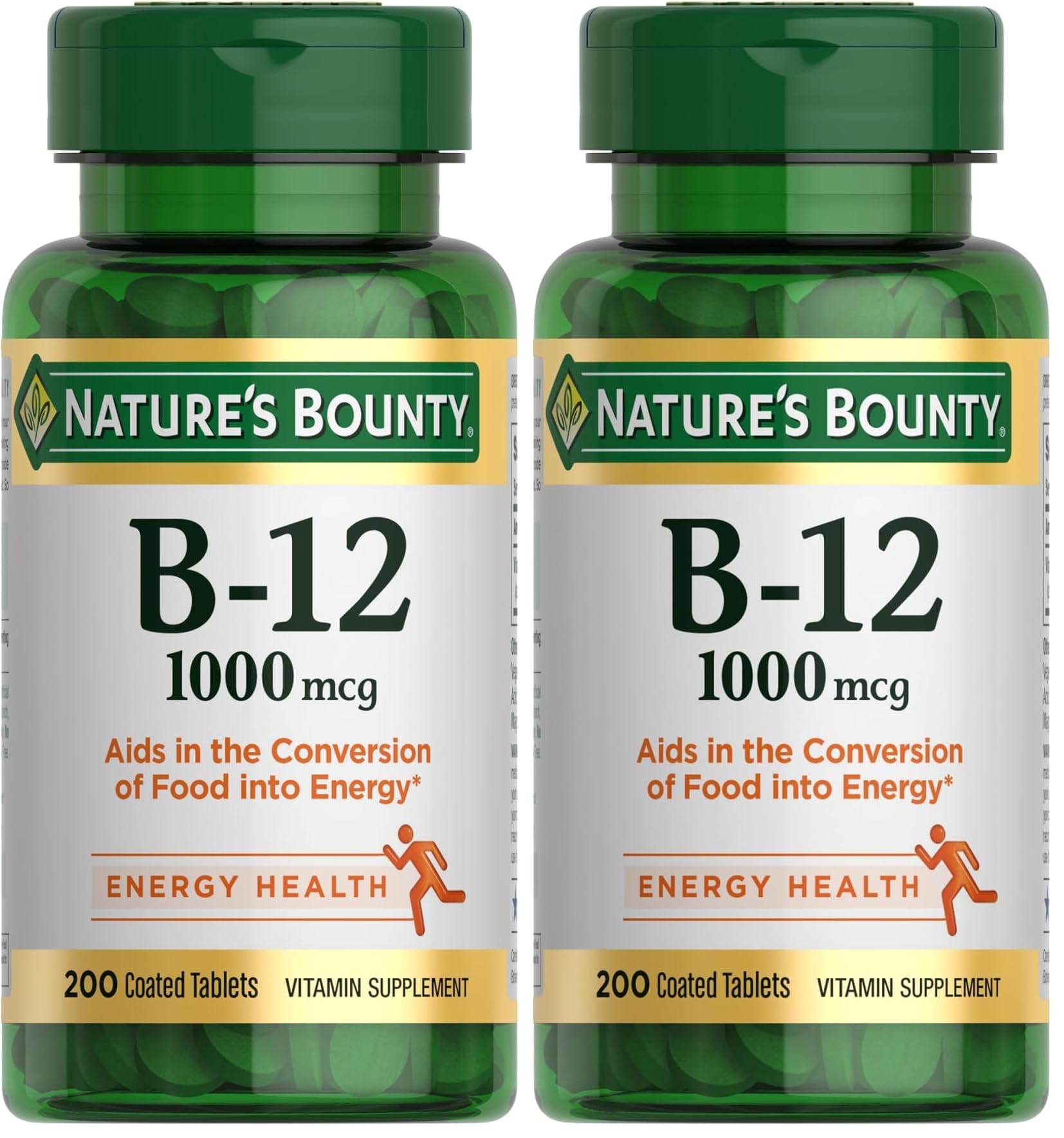 Nature's Bounty Vitamin B12 1000 mcg Supplements, Supports Energy Metabolism, 400 Tablets
