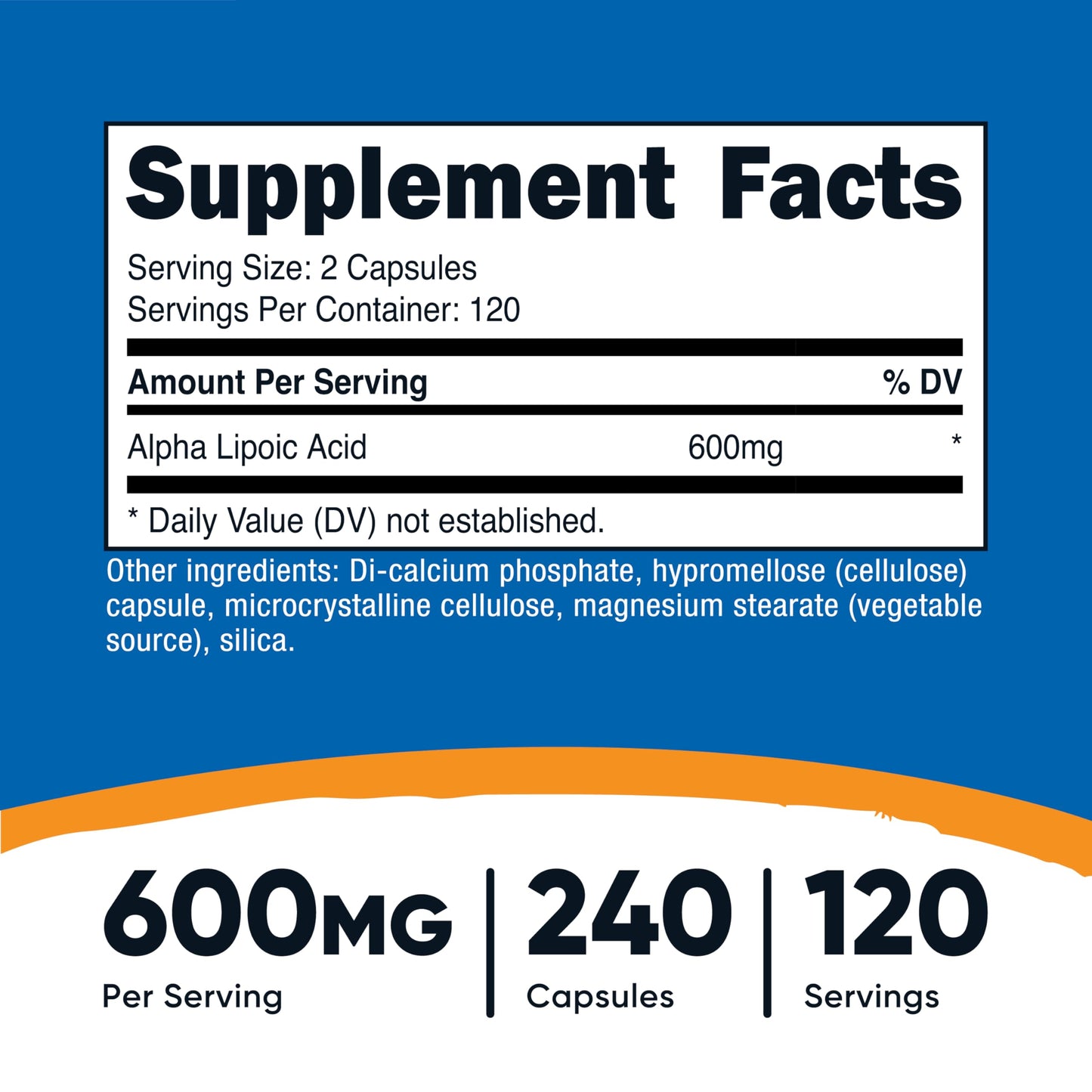 Nutricost Alpha Lipoic Acid 600mg Capsules, 240 Count