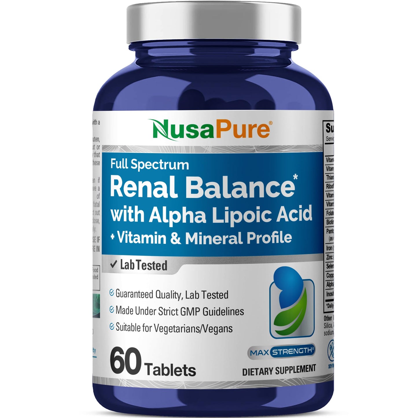 NusaPure Renal Balance Alpha Lipoic Acid 60 Tablets