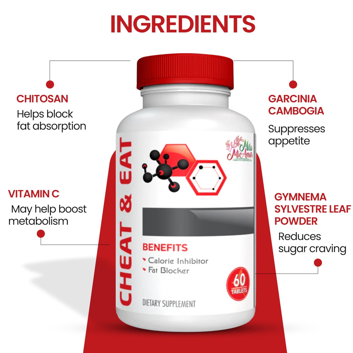Mila Miamor Cheat & Eat – Caffeine-Free Craving & Digestive Support Formula Capsule, 60 Count