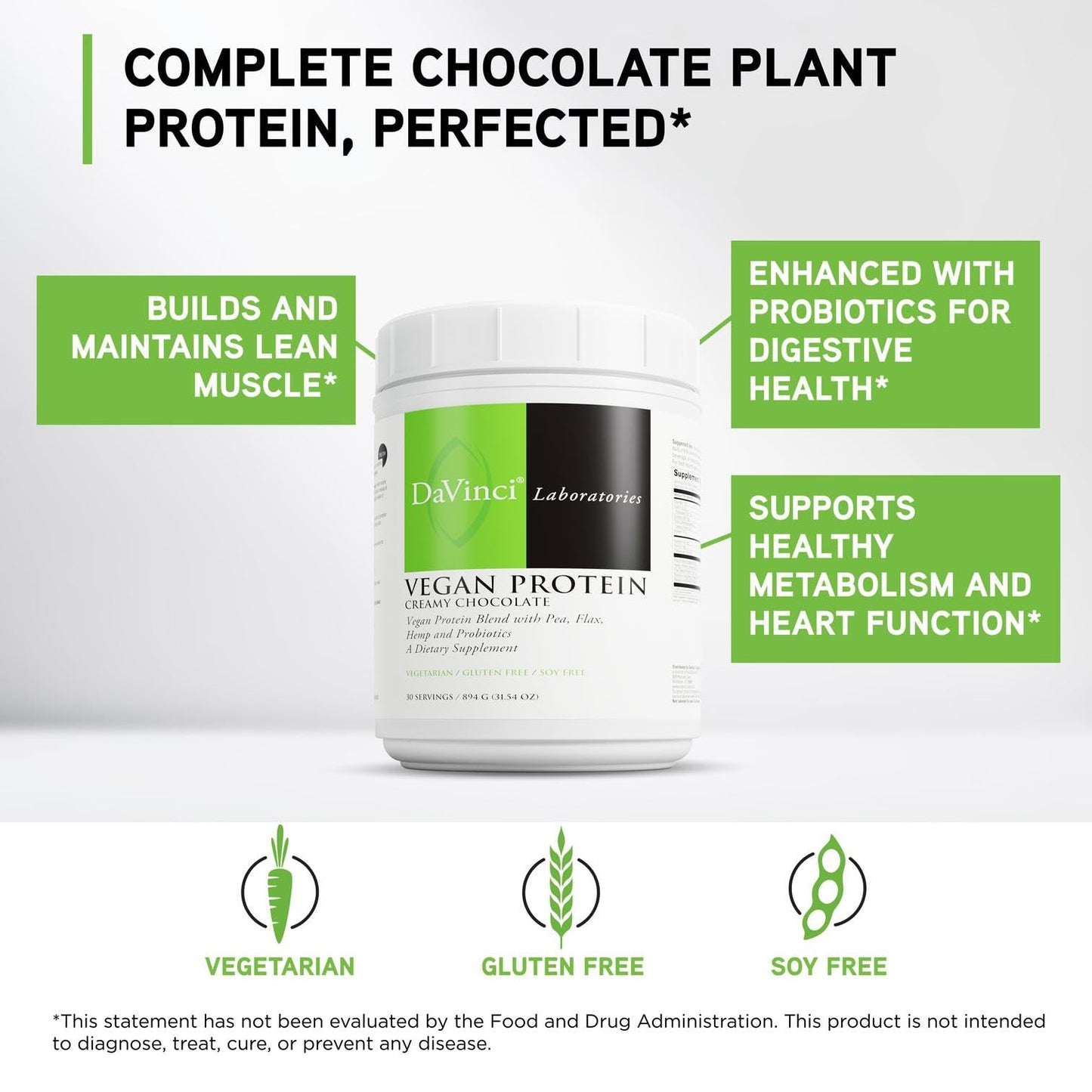 DAVINCI Vegan Protein Powder 31.54 Servings