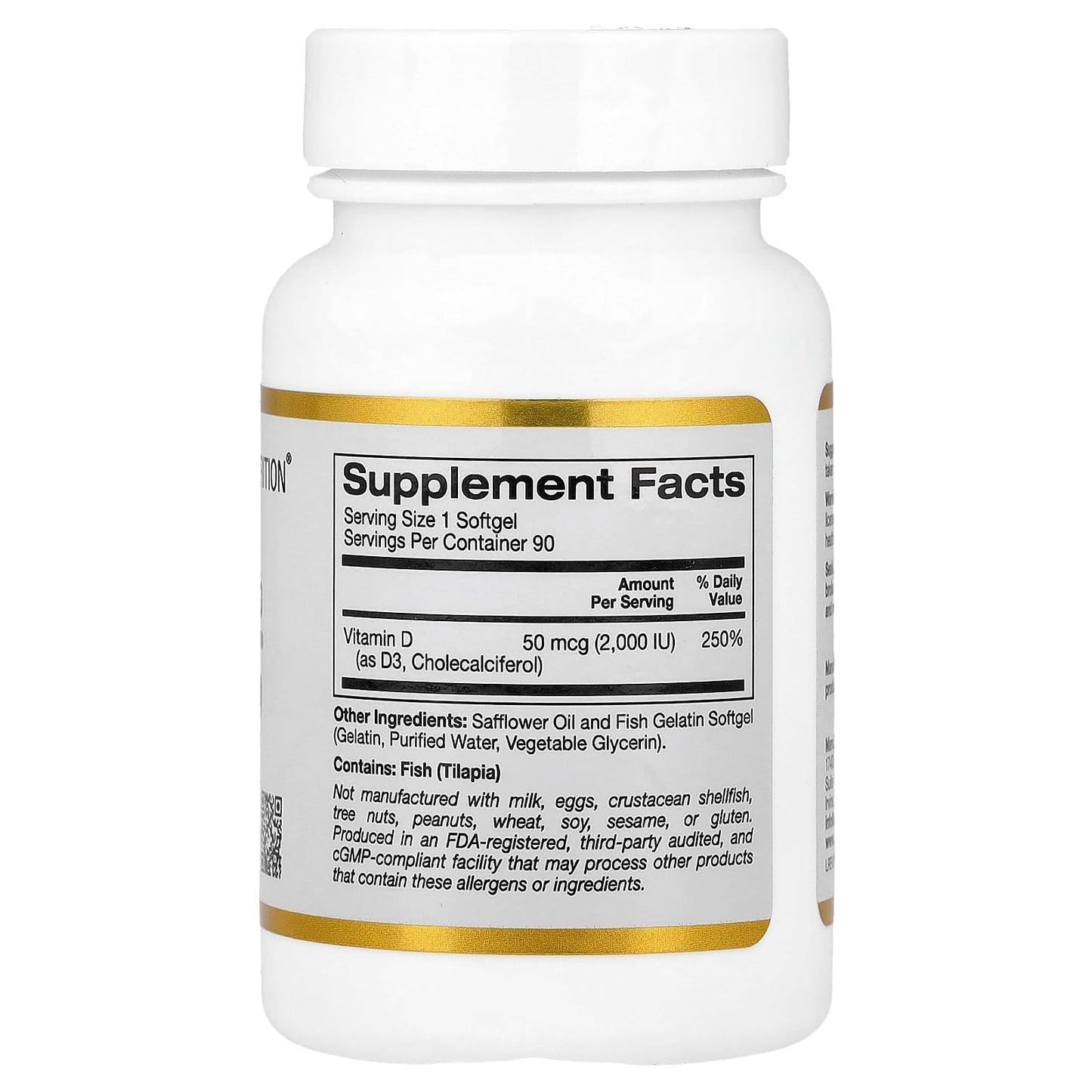 California Gold Nutrition Vitamin D3 Softgel 1 Count