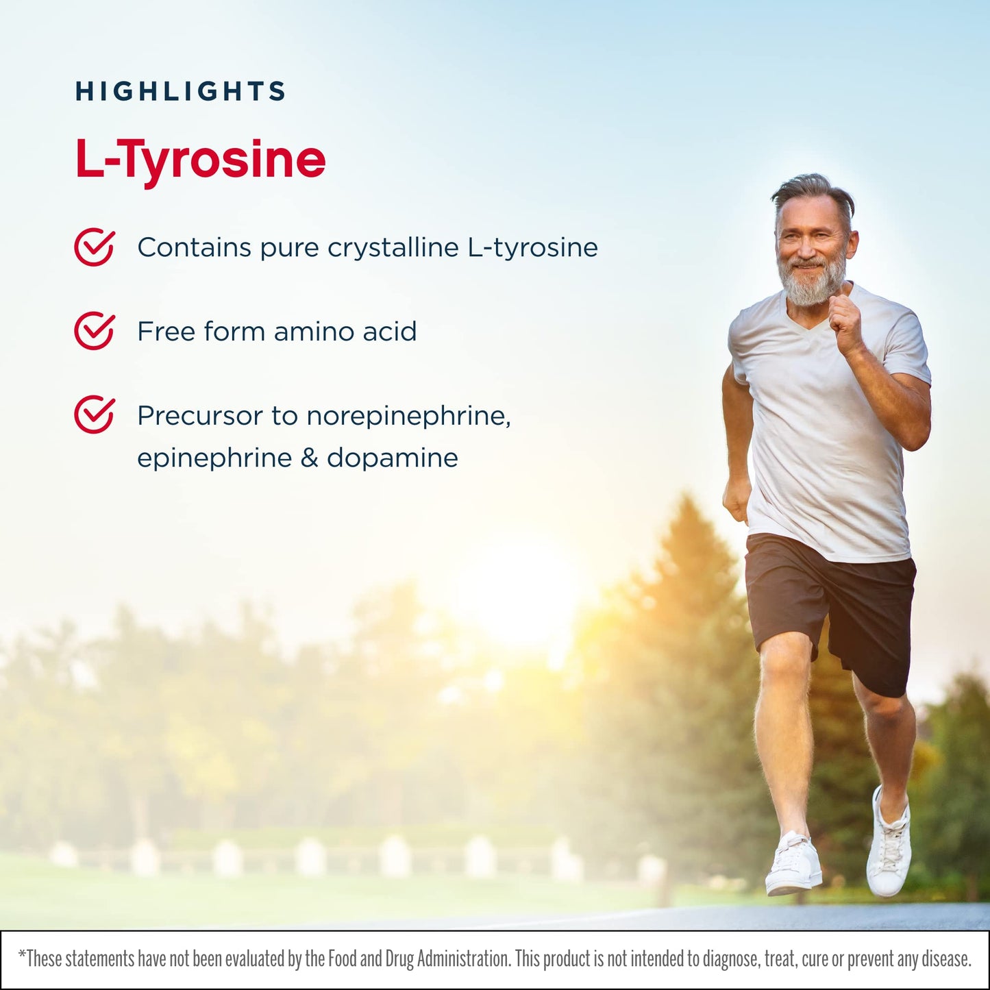 Jarrow Formulas L-Tyrosine 500 mg Capsule, 200 Capsules