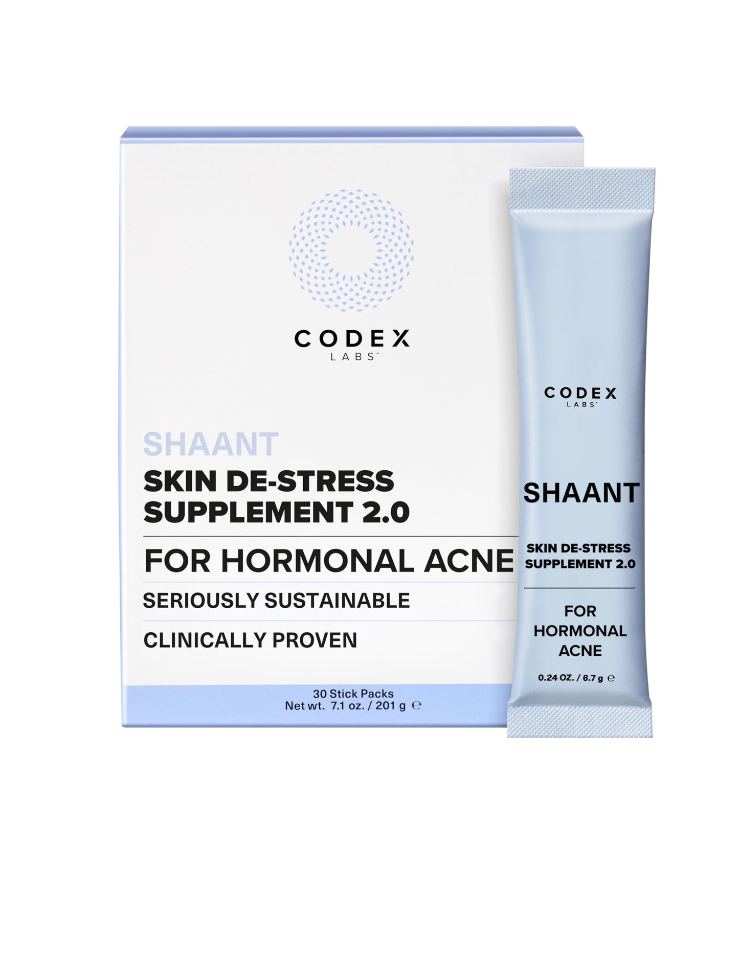 Codex Labs Shaant Skin De-Stress Supplement for Women 30 Softgels