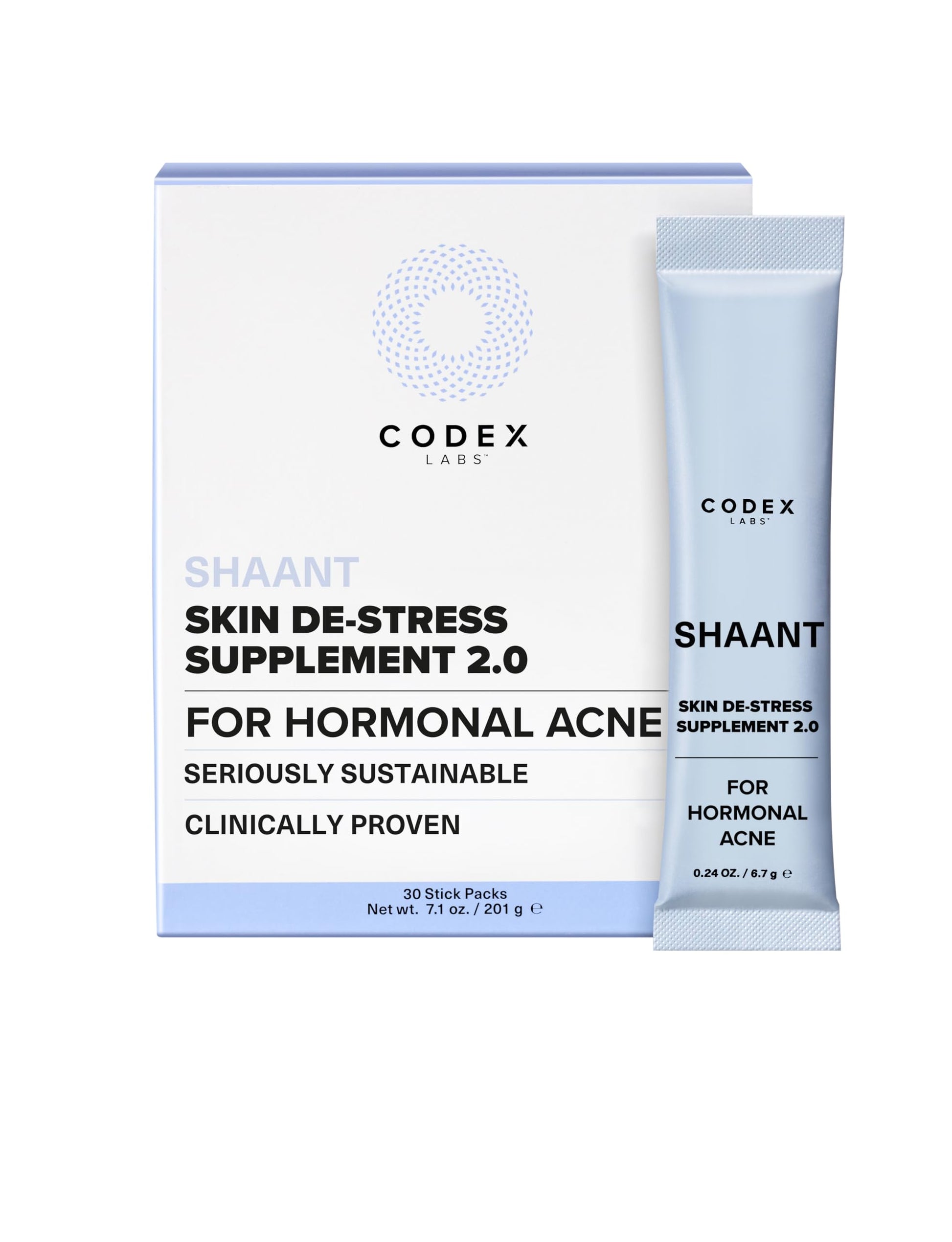 Codex Labs Shaant Skin De-Stress Supplement for Women 30 Softgels