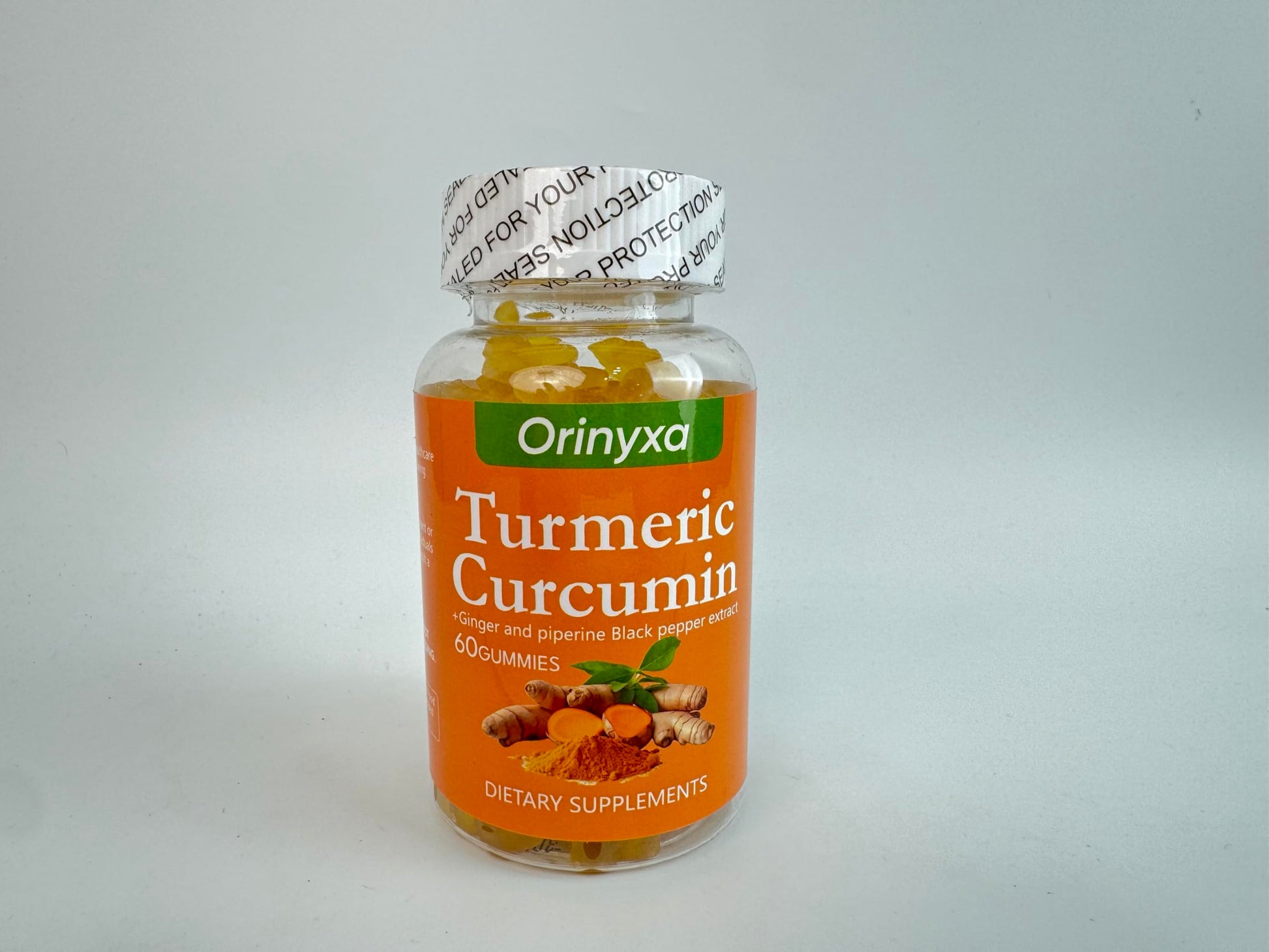 Orinyxa Turmeric Gummies with 250mg Turmeric Curcumin Daily Mobility & Antioxidant Support, Gluten Free, 60 Gummies