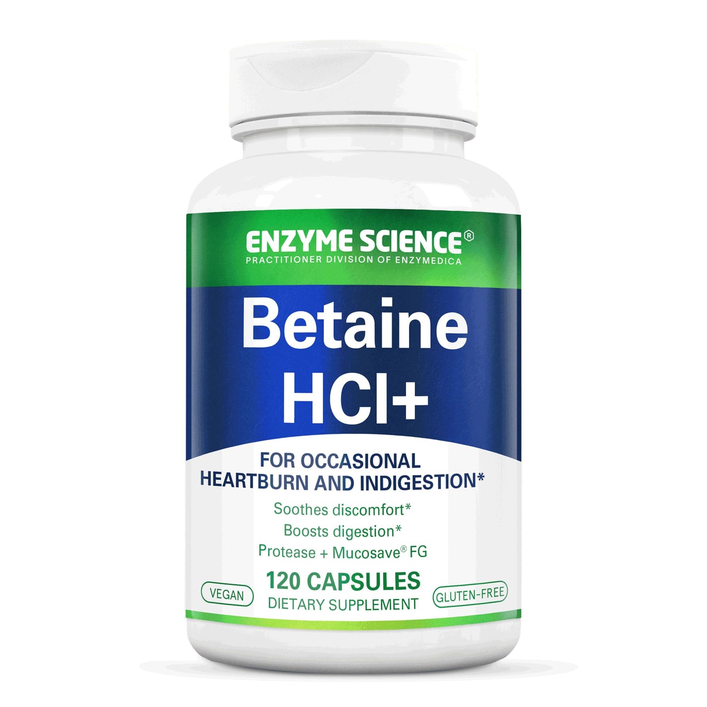 Enzyme Science Betaine HCl with Pepsin, 120 Capsules