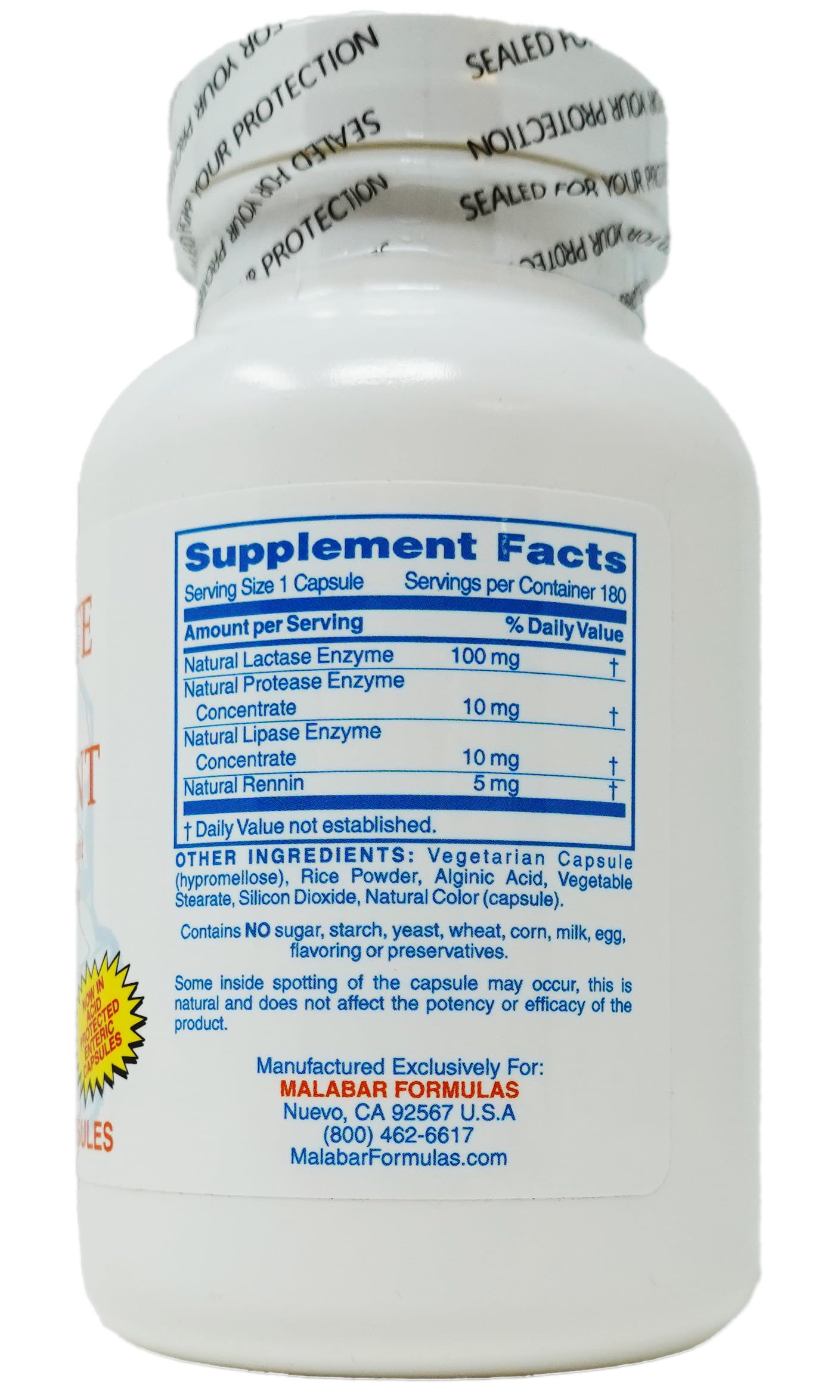 Malabar Complete Milk Digestant Capsule 180 Count