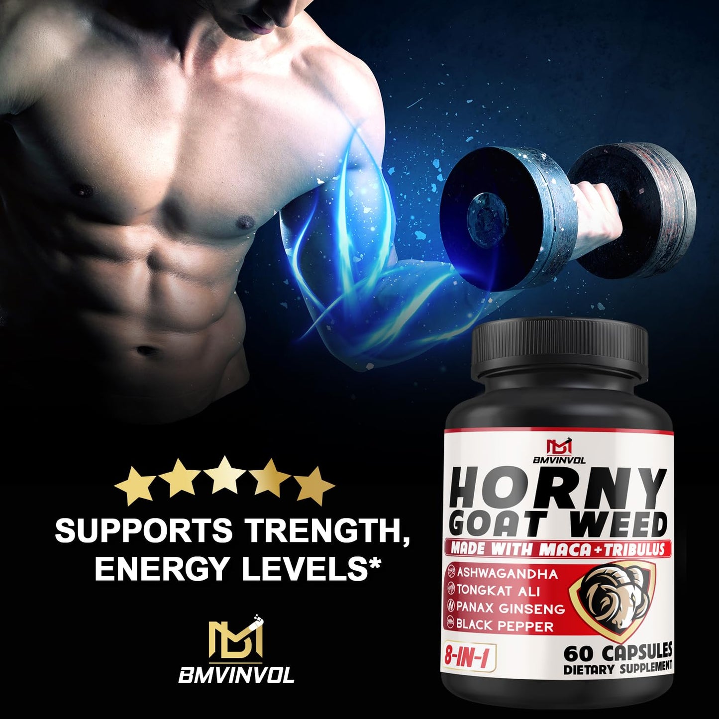BMVINVOL Horny Goat Weed Capsules 60 Count