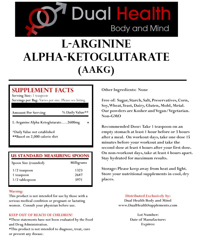 Dual Health Body & Mind Pure L-Carnitine L-Tartrate Powder 17.637 oz