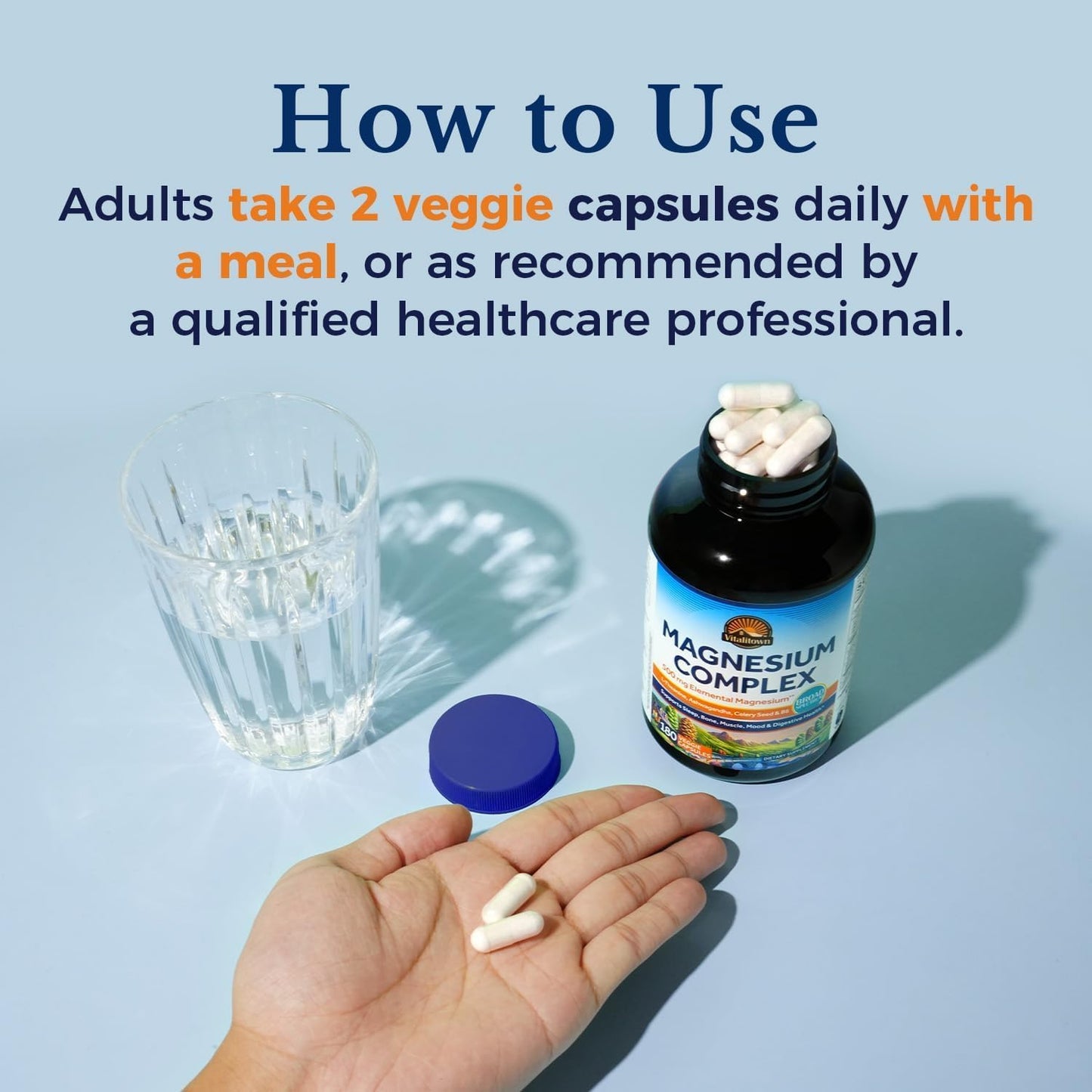 Vitalitown Magnesium Complex Supplement Capsule 180 Count