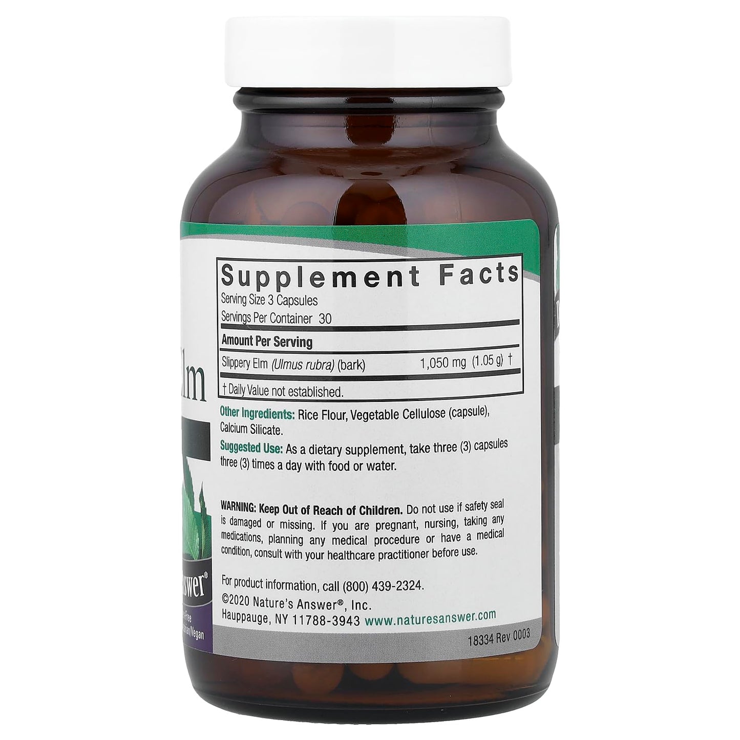Nature's Answer Slipper Elm 90 Count Capsules