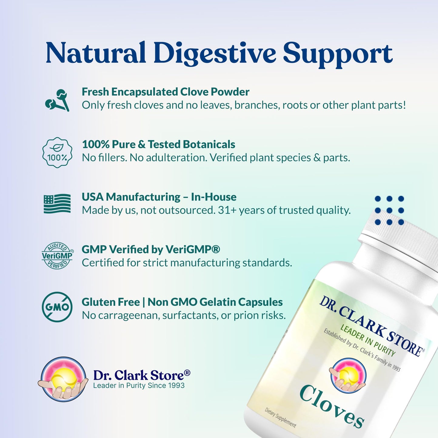 Dr Clark Store Cloves Supplement 500mg Capsules, 100 Count