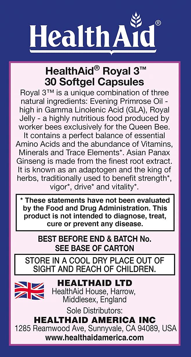 HealthAid Royal 3 Capsules, 30 Count