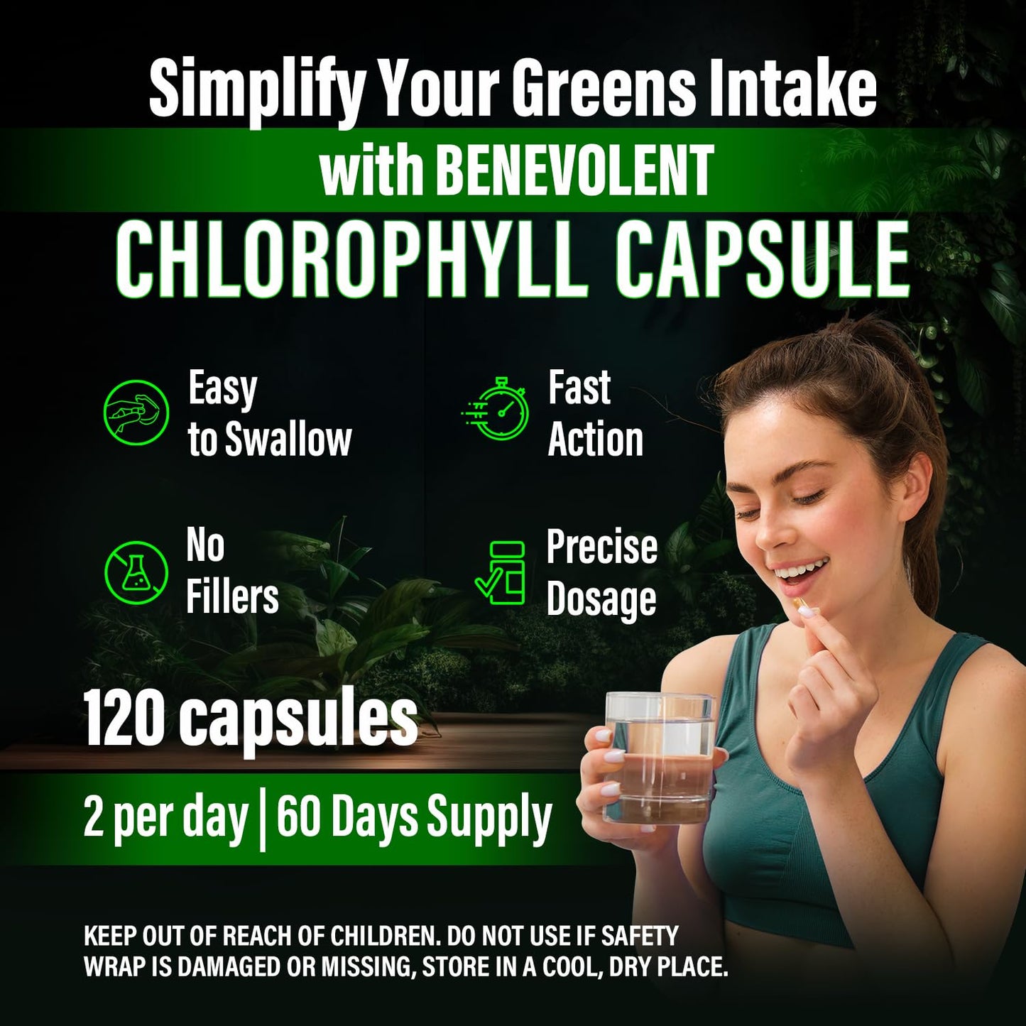 Benevolent Nourishment Chlorophyll Supplement 120 Capsules