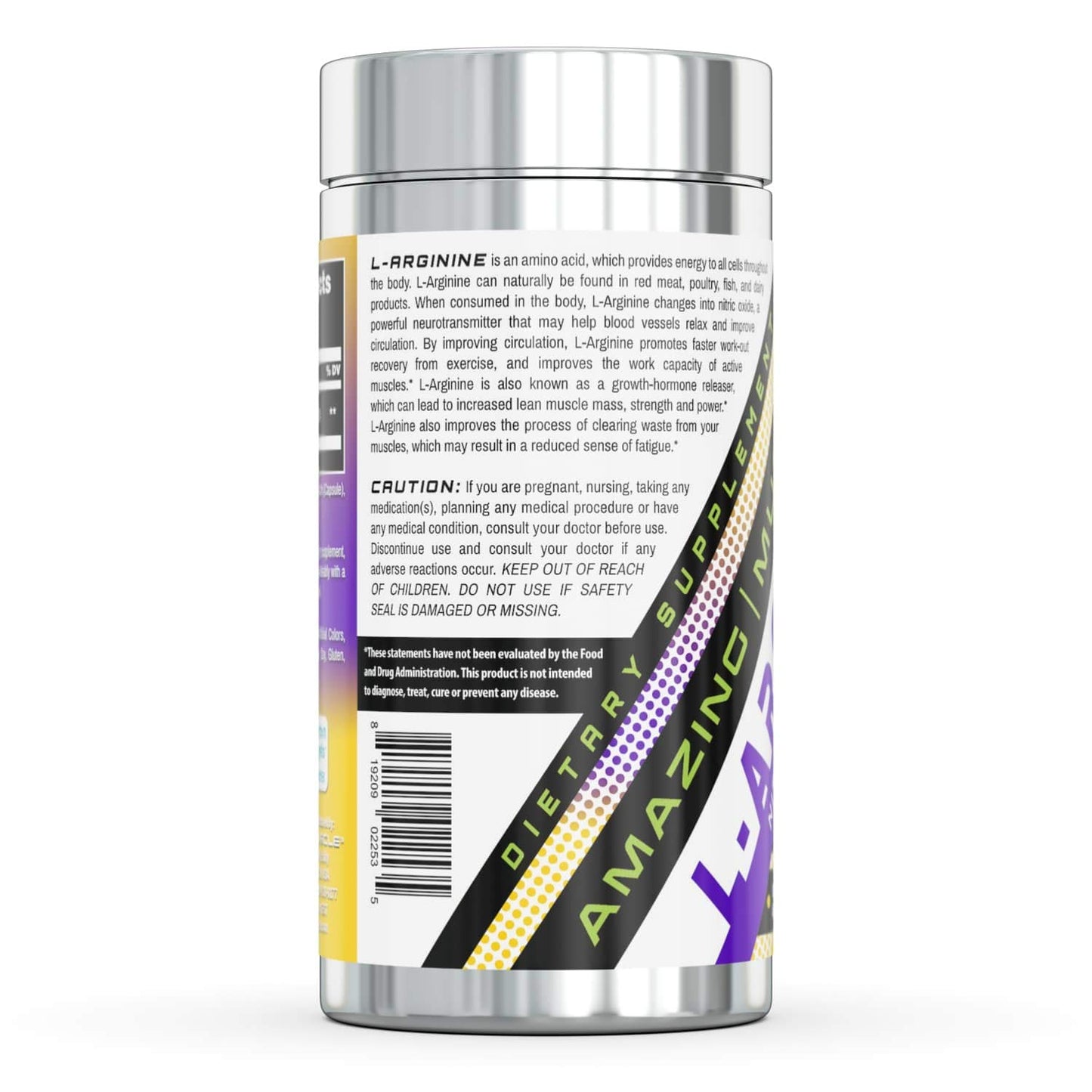 Amazing Muscle L-Arginine Essential Amino Acid 500 mg Capsules, 250 Count