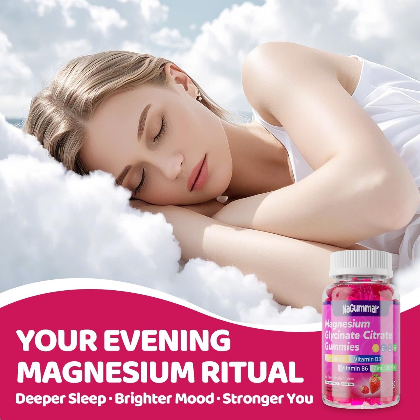 nagummar Magnesium Glycinate 400mg Gummies, 60 Count