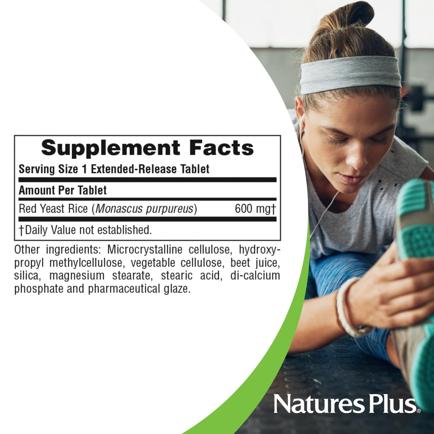 NaturesPlus Herbal Actives Red Yeast Rice Extended Release 60 Tablets