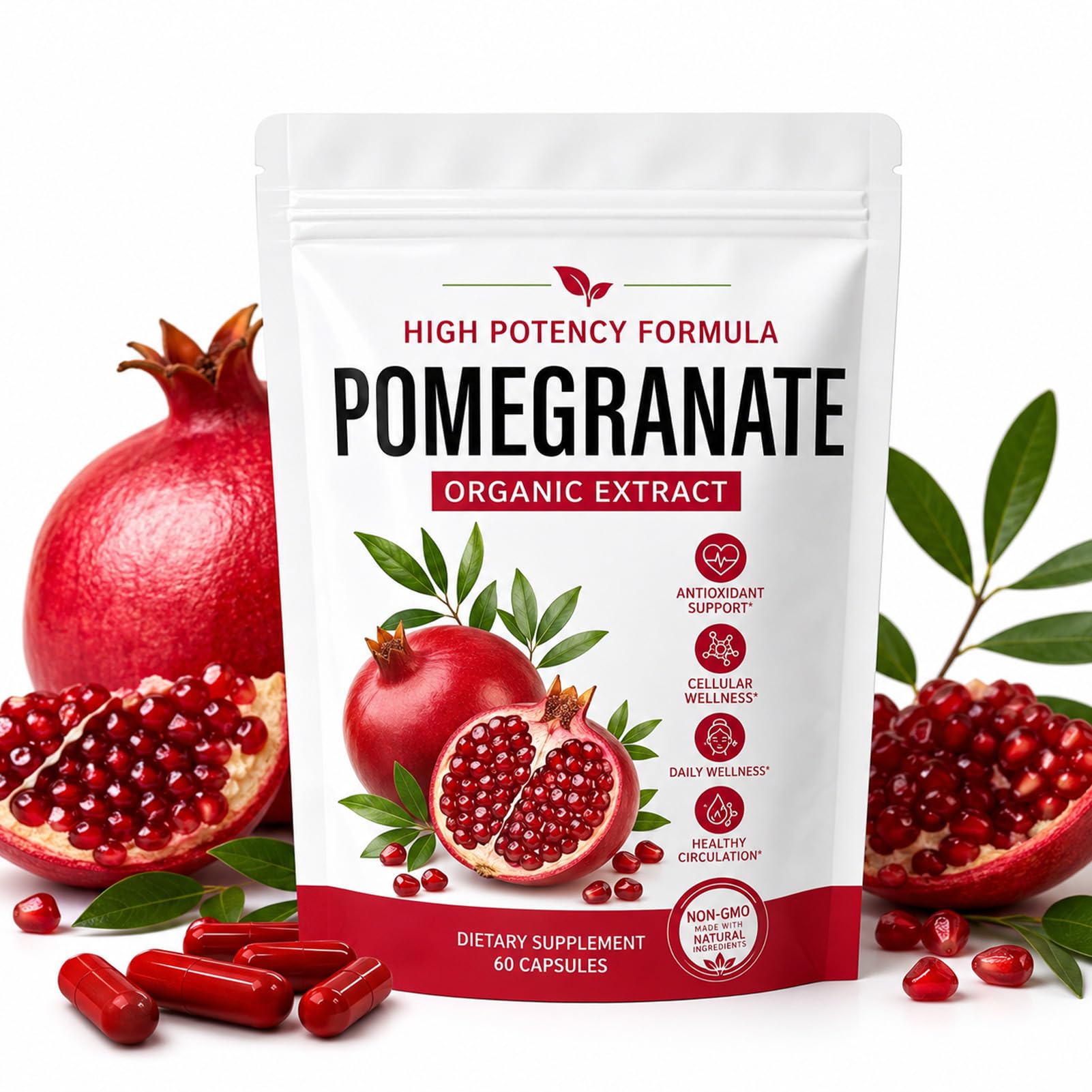 JXlspe Premium Pomegranate Extract 60 Capsules