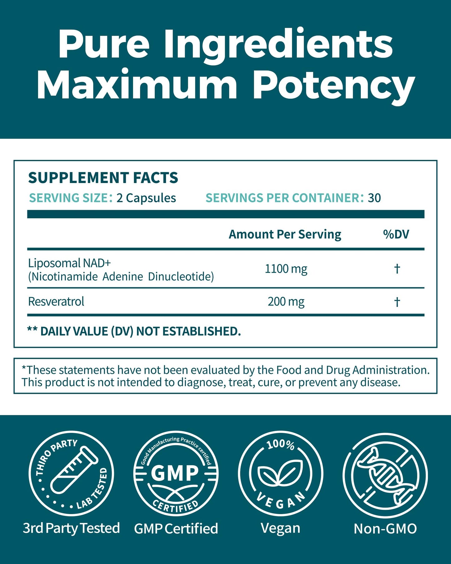 Koalatree Liposomal NAD+ Supplement with Trans-Resveratrol 1100mg Capsule, 58 Count
