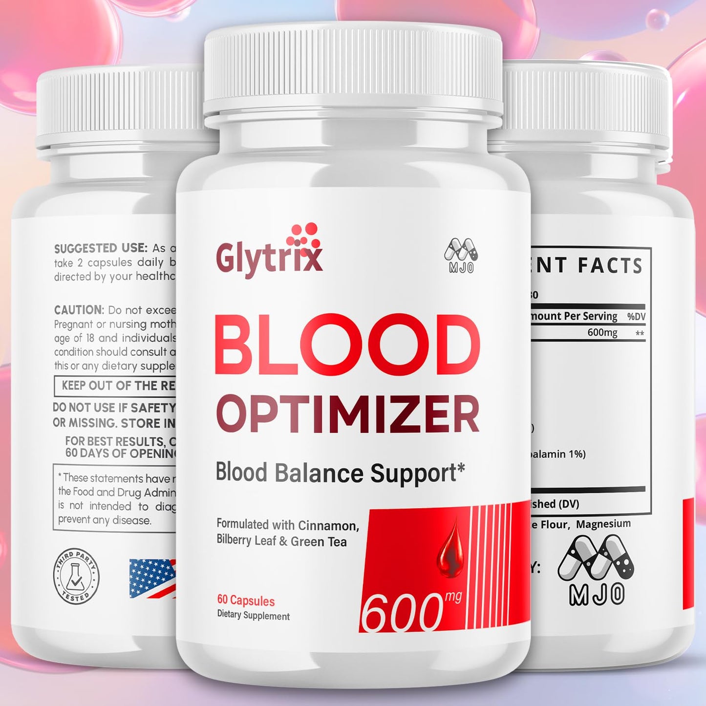 MJO Glytrix Blood Support Capsules, 120 Capsules