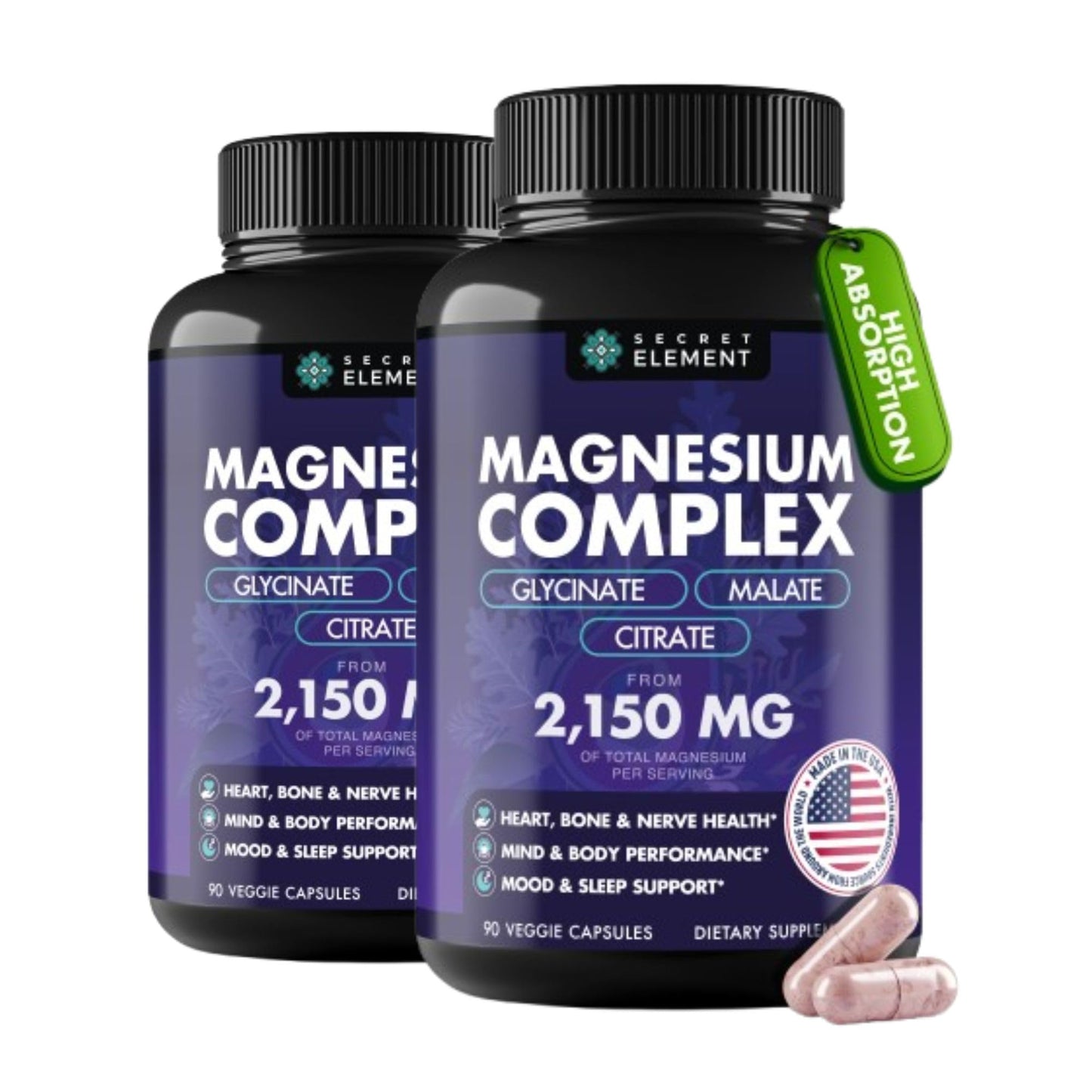Secret Element Magnesium Complex Capsules 180 Capsules