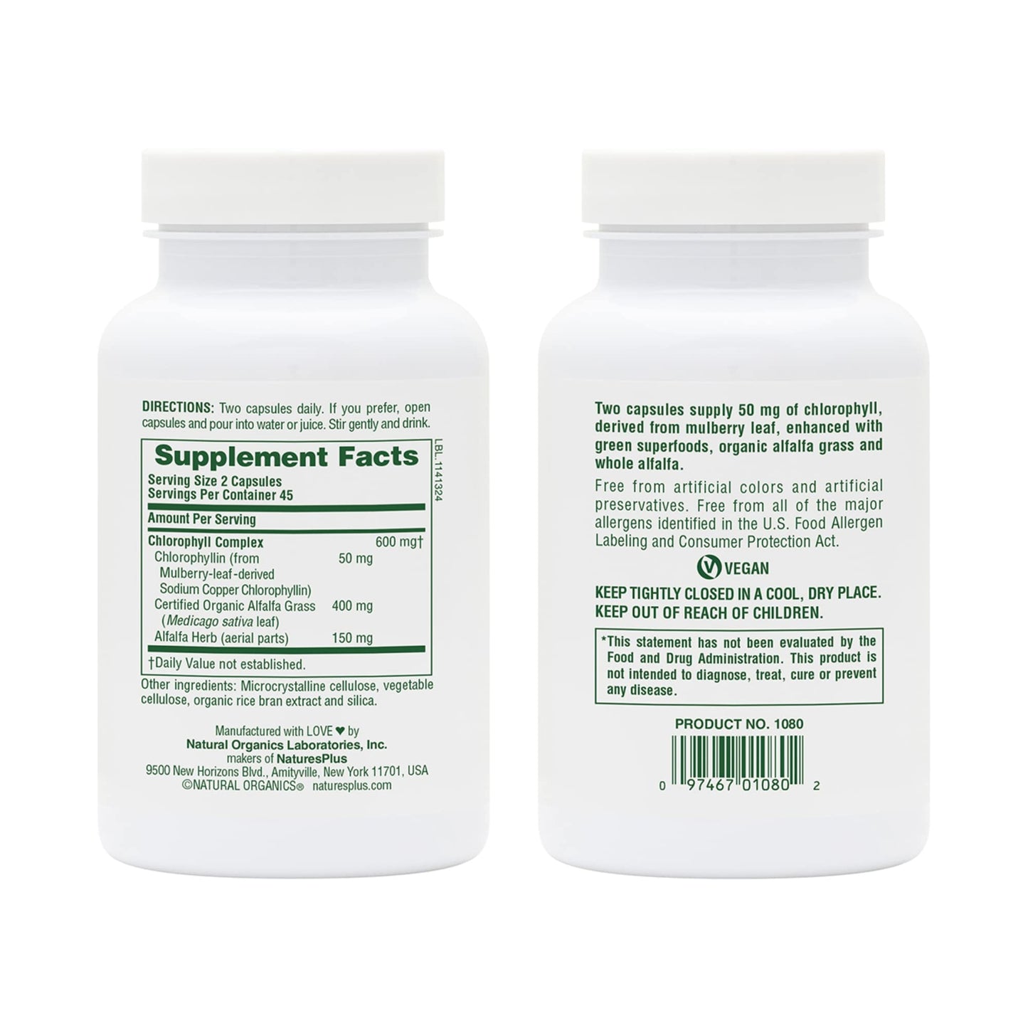 NaturesPlus Chlorophyll Complex Capsules, 90 Vegetarian Capsules