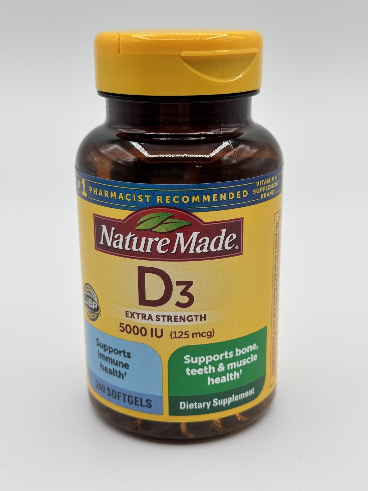 Nature Made D3 Extra Strength 5000 IU 125mcg Softgel, 240 Count