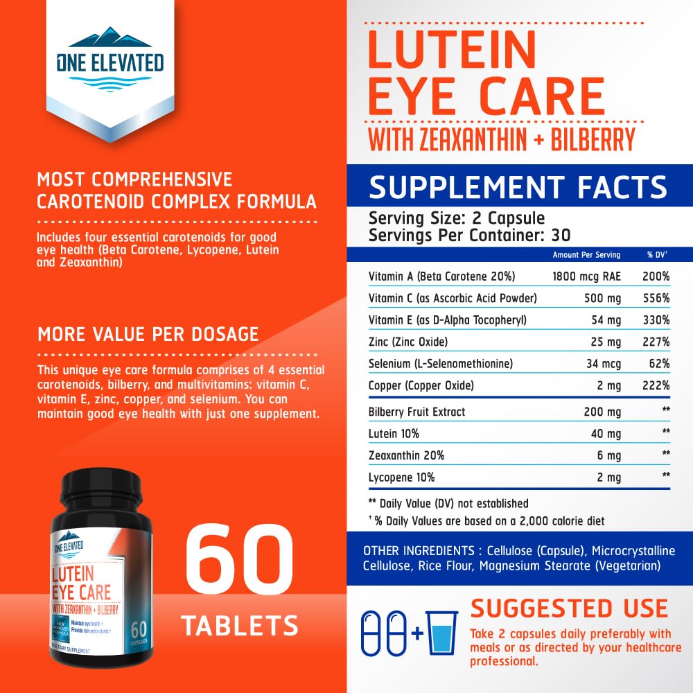 One Elevated Super Strength Eye Care Formula Capsules 60 Count