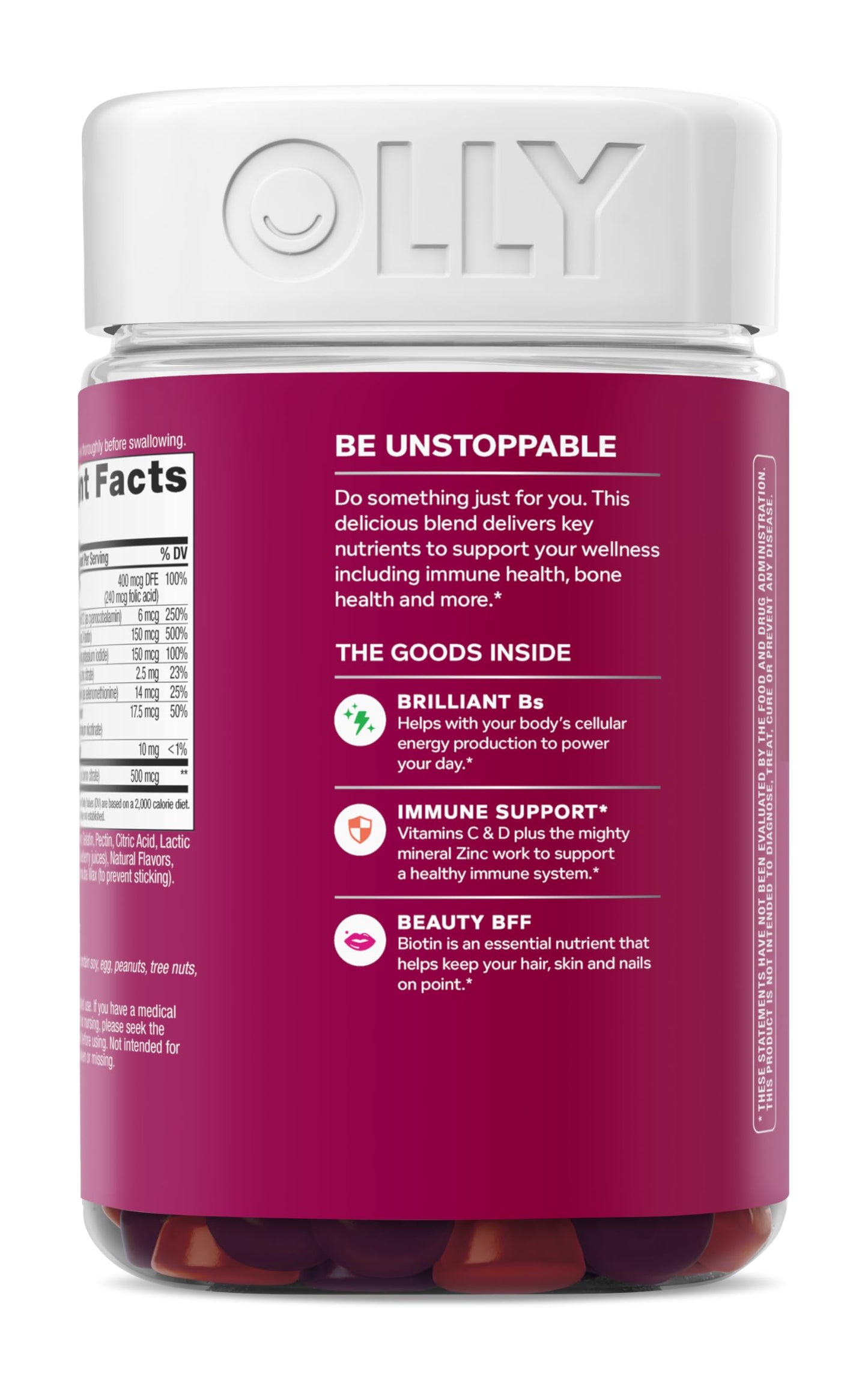 OLLY Women's Multi Vitamin Gummies with Biotin, Blissful Berry Chewable 1 Count