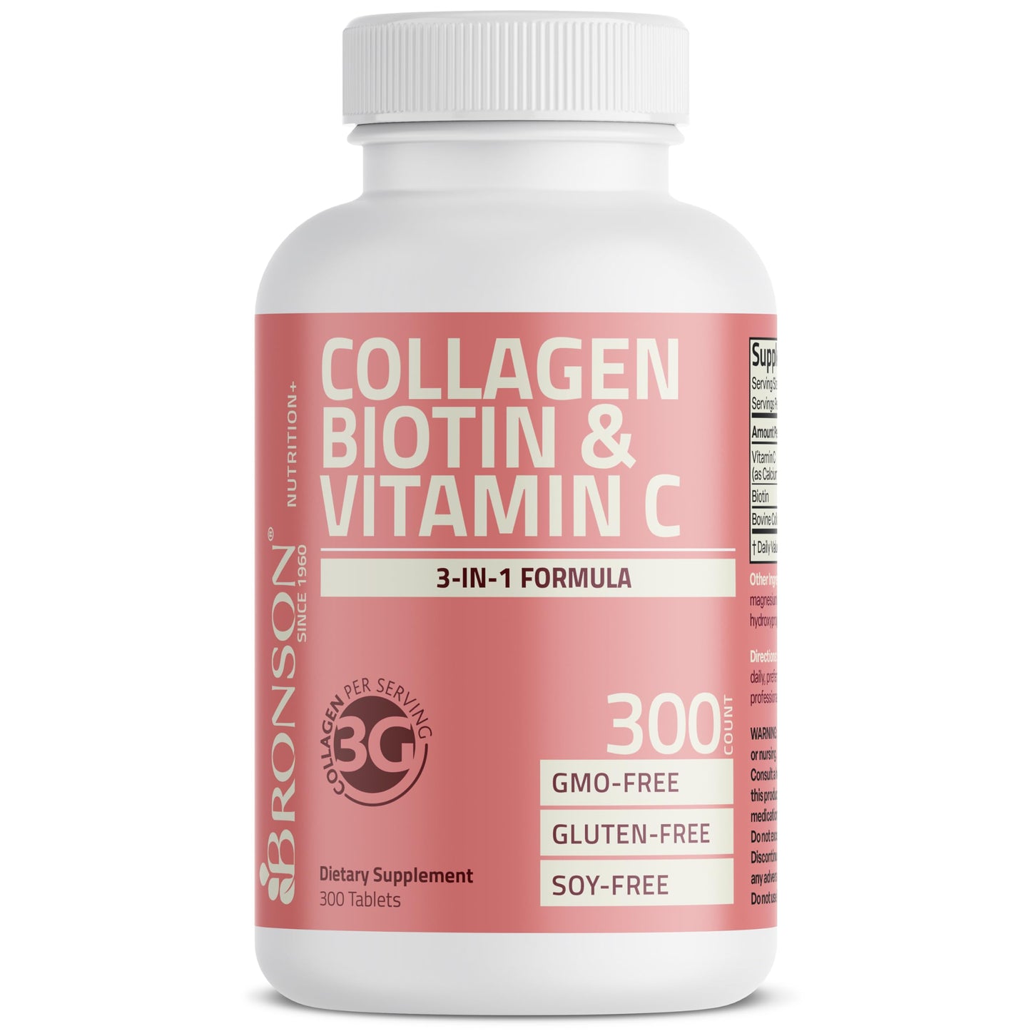 Bronson Collagen Peptides 3000mg with Biotin & Vitamin C, 300 Tablets